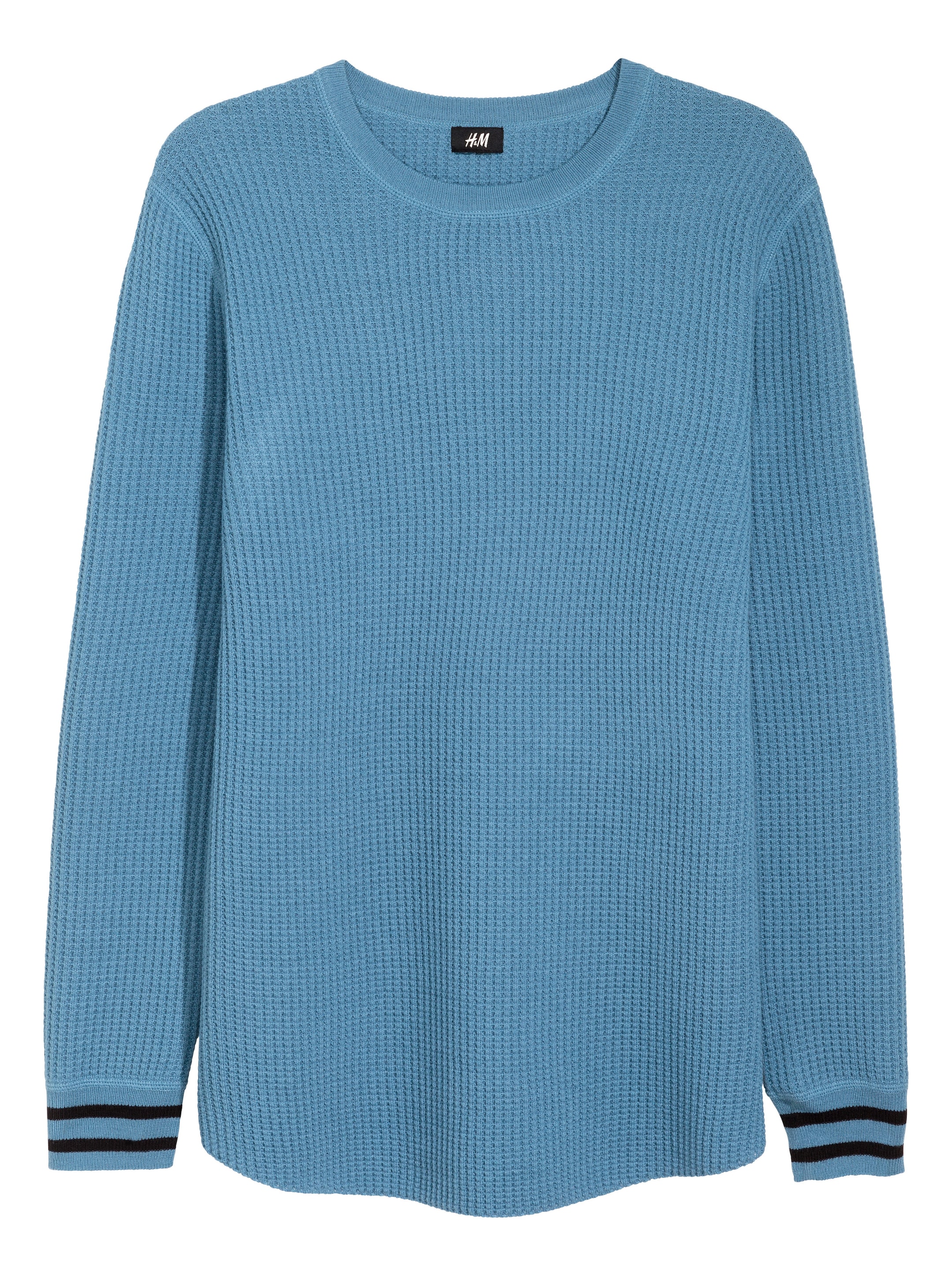 View larger image: Textured wool-blend jumper - Light blue - Men | H&M GB 1