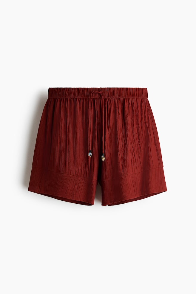 Drawstring beach shorts - Dark red - 1