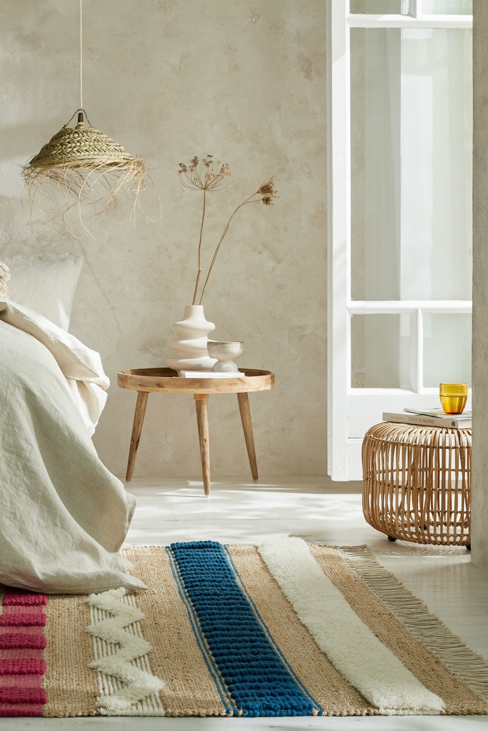 Kuviollinen Medina-juuttisekoitematto - Luonnonvärinen/monivärinen