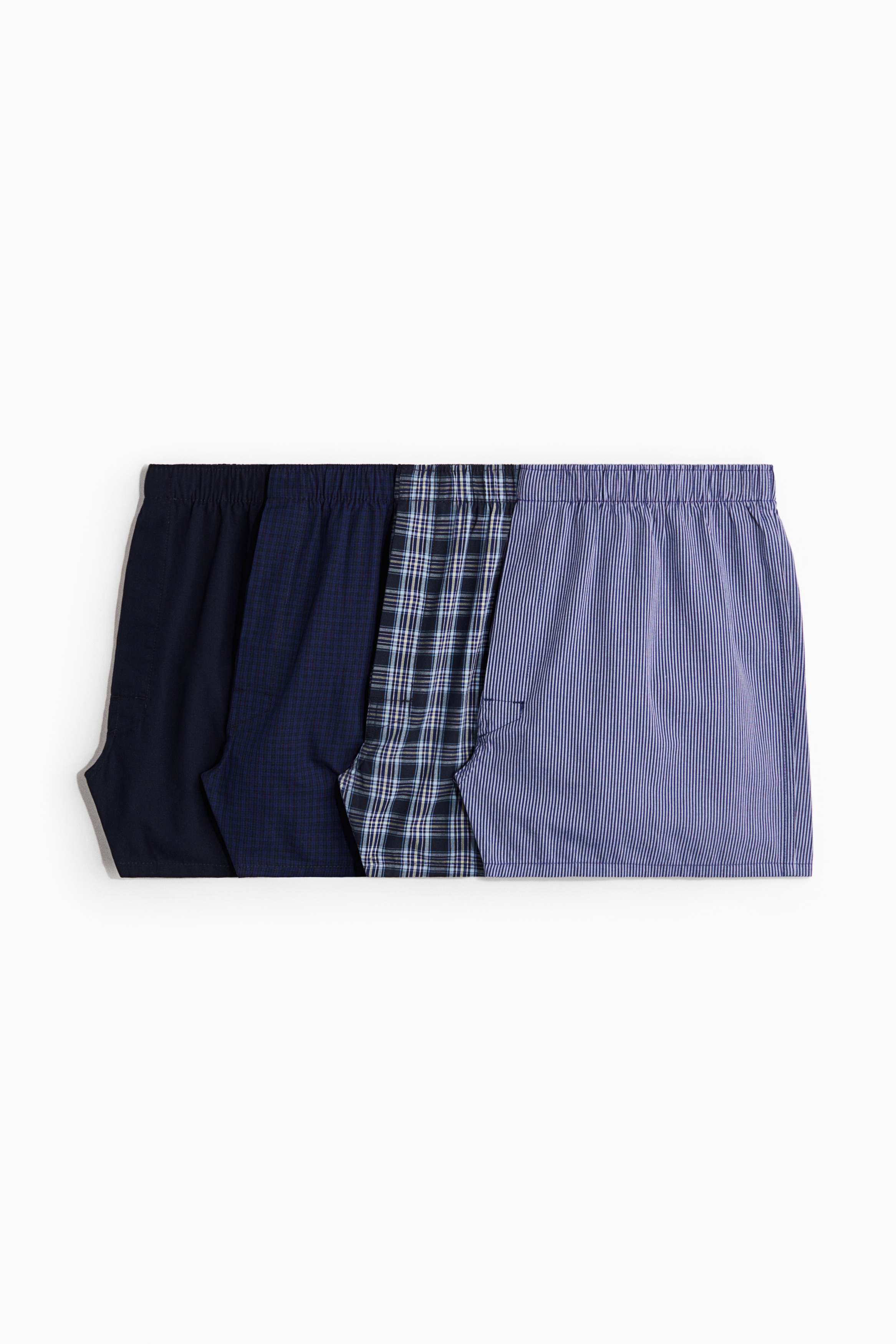 4-pack Bóxers shorts en tela tejida - Azul/Cuadros/Azul oscuro/Cuadros/Negro/Cuadros blancos/Azul claro/Azul oscuro/Blanco/Beige/Verde caqui/Rosa/Cuadros/Morado/Rayado/Azul/Cuadros/Verde caqui/Cuadros/Turquesa oscuro/Cuadros/Azul marino/Franjas/Gris oscuro/Cuadros/Negro/Gris