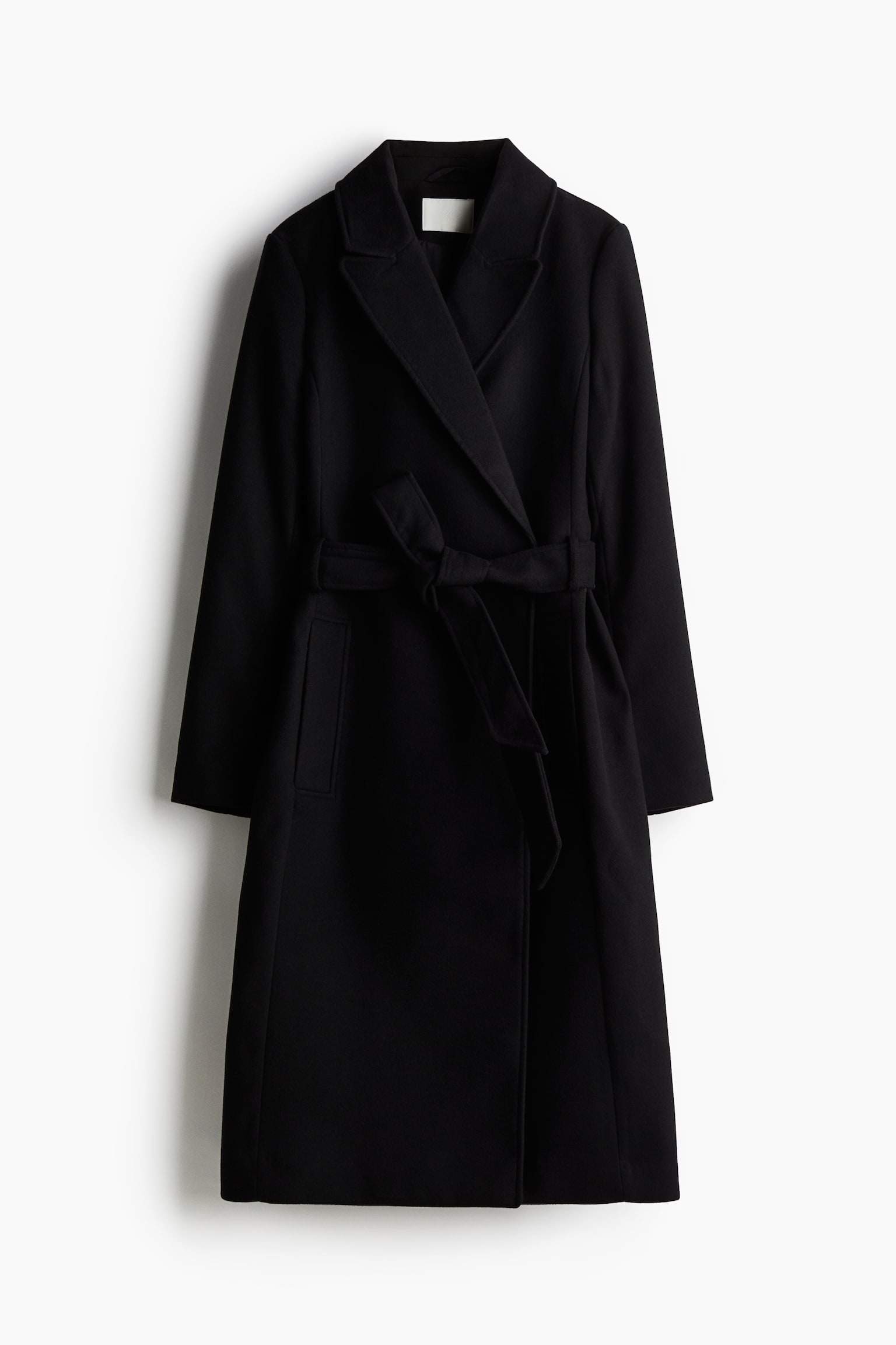 Tie-belt coat - Black/White/Dark beige/Dark grey - 2