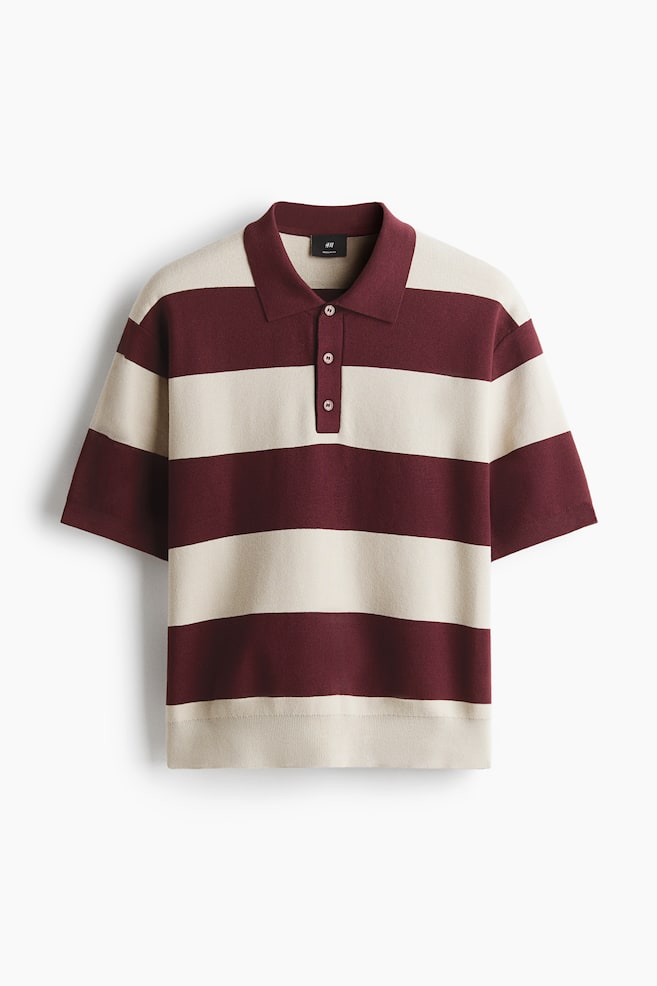 Regular Fit Polo shirt - Burgundy/Striped - 1