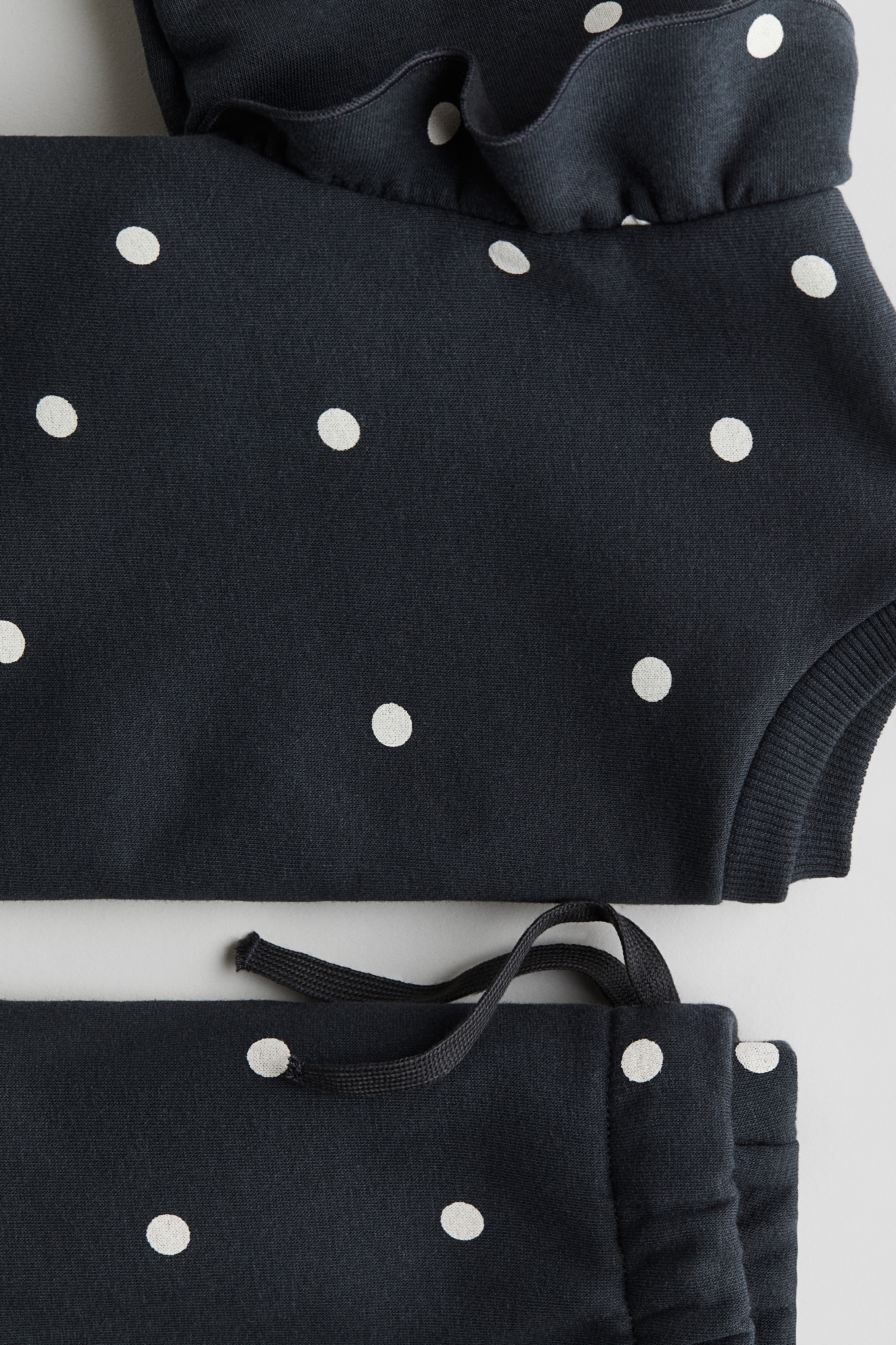 2-piece Sweatsuit - Dark gray/dotted - Kids | H&M US