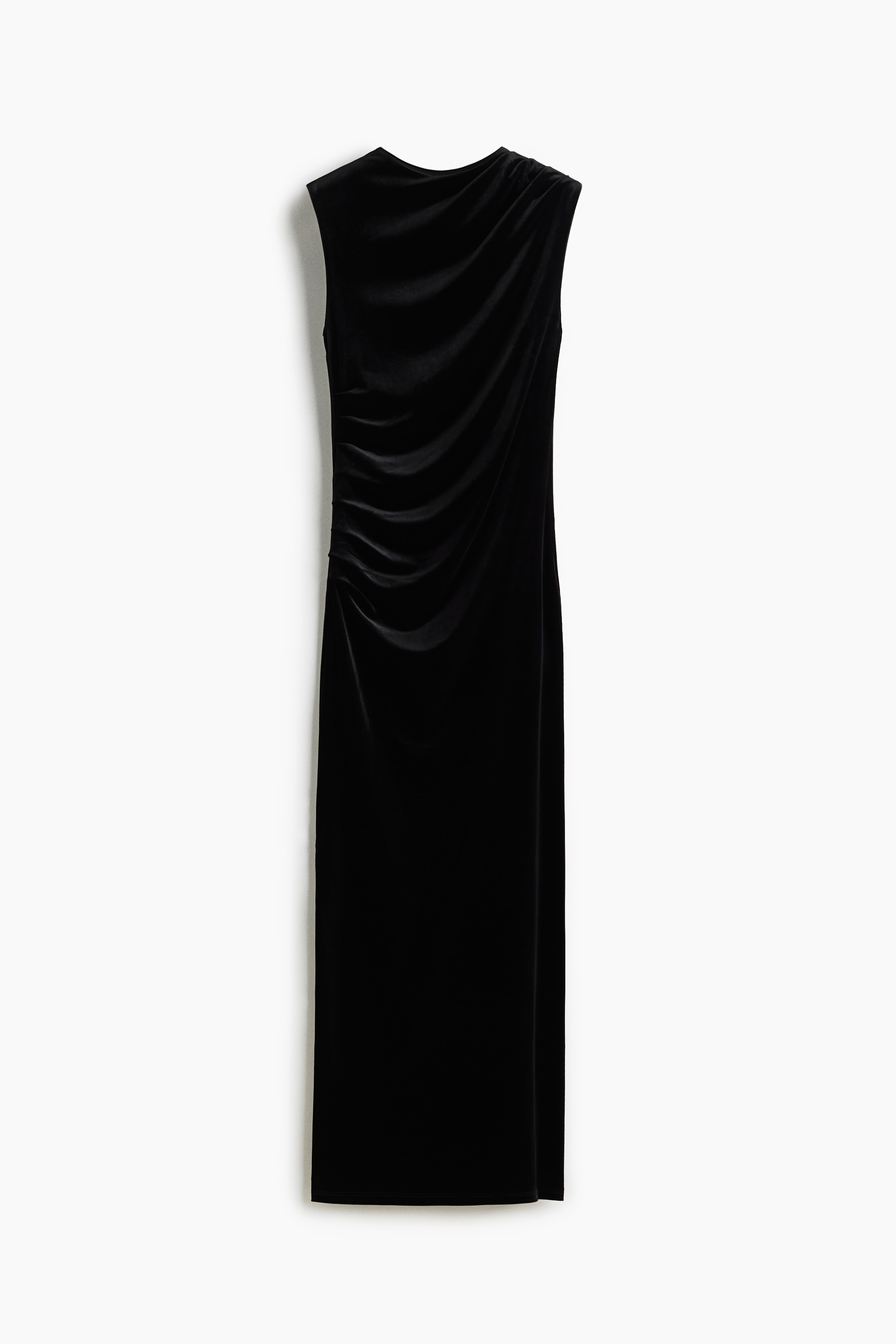 Sleeveless Velour Dress - Black/Dark brown