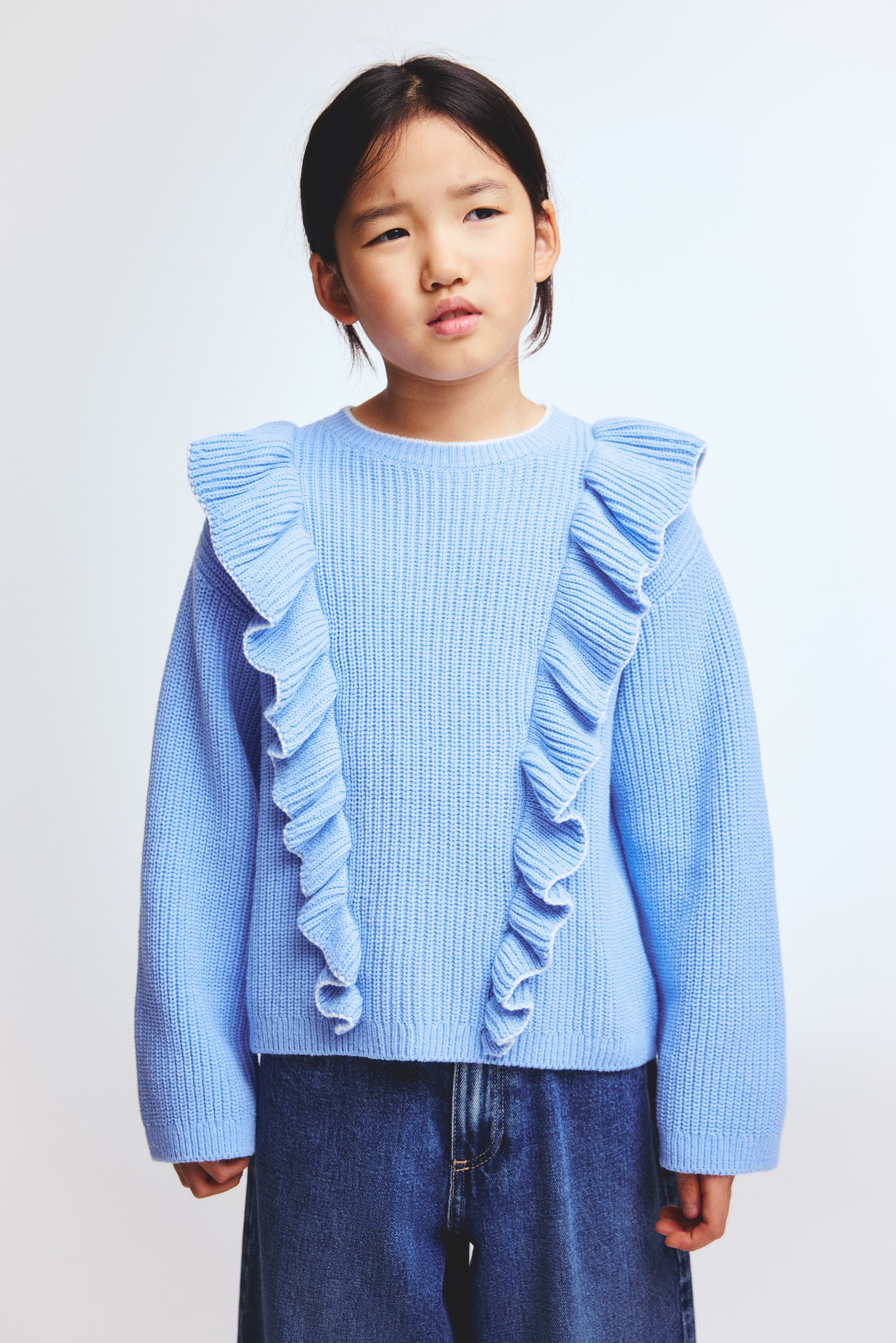 Ampliar la imagen: Suéter con borde de olán - Azul - Kids | H&M MX 1