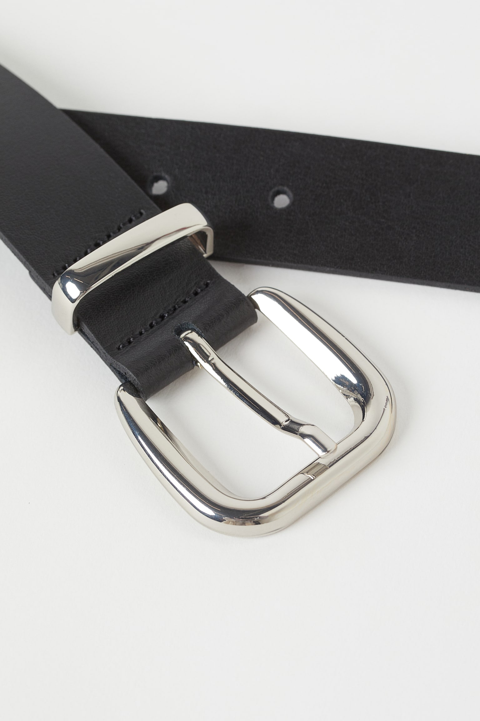 Leather Belt - Black - 2