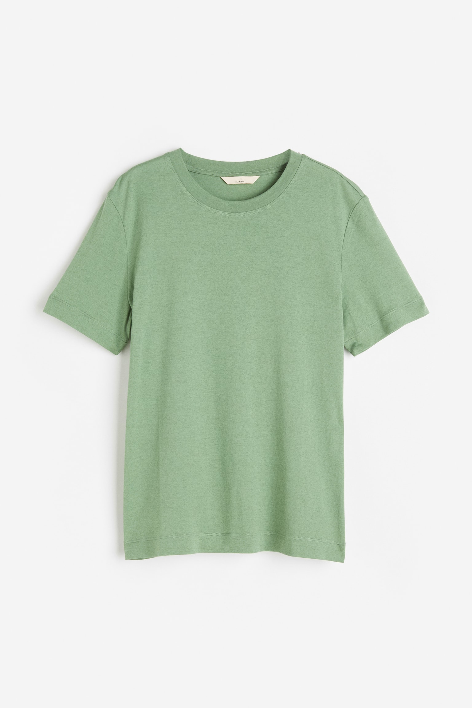 Silk-blend T-shirt - Dusky green/White/Lilac/Black - 1