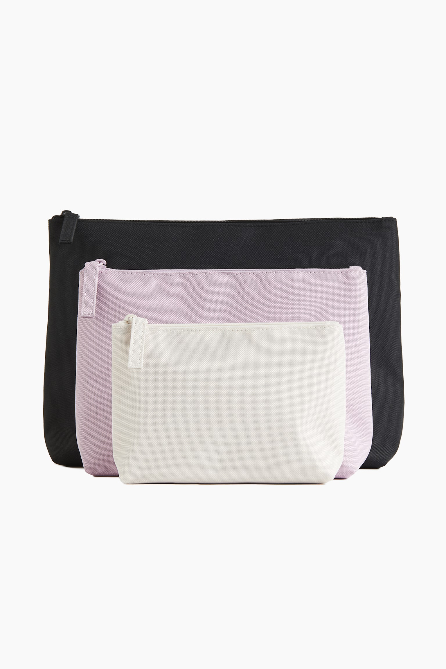 3-pack wash bags - Black/White/Purple/Black/Black/Hot pink - 1