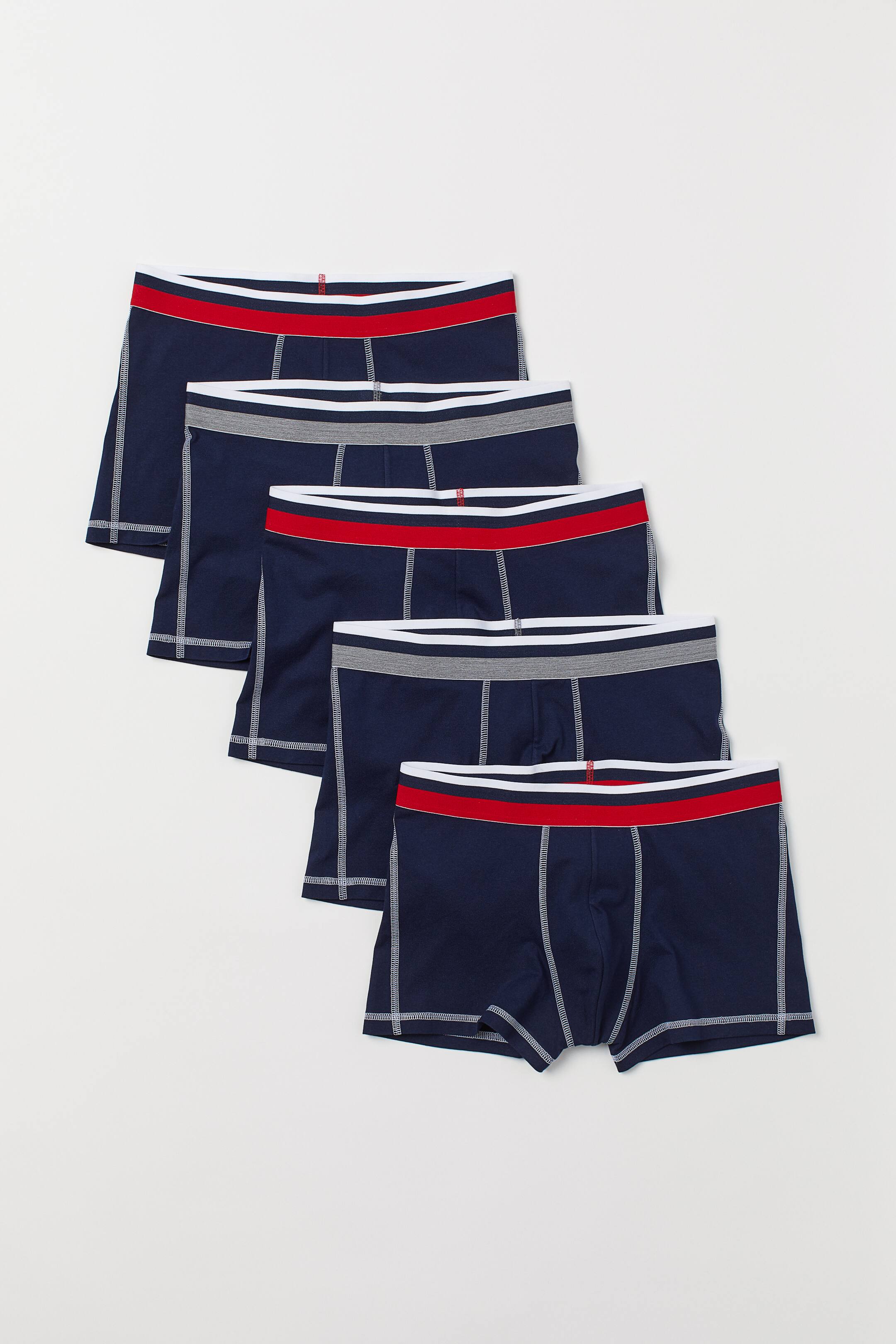 View larger image: 5-pack short cotton trunks - Navy blue - Men | H&M 1