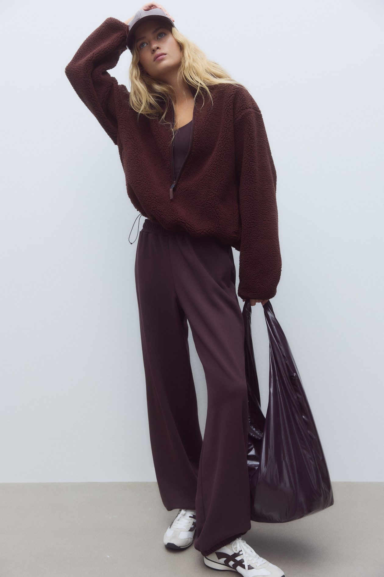 Top de sport en tissu Teddy bear - Prune chocolat - FEMME | H&M FR