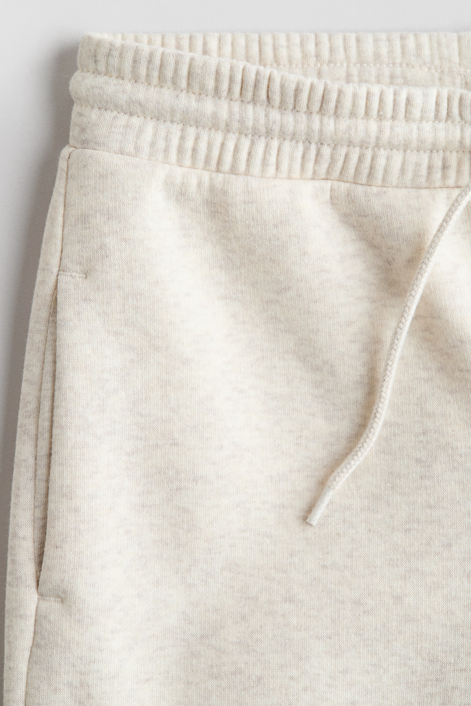 מכנסי טרנינג - בז' בהיר מלאנז'/אפור בהיר מלאנז'/שחור - 2