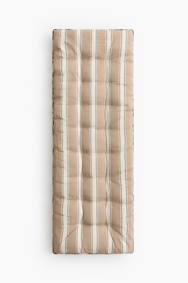 Large Outdoor Seat Cushion - Beige/striped/Beige - 1