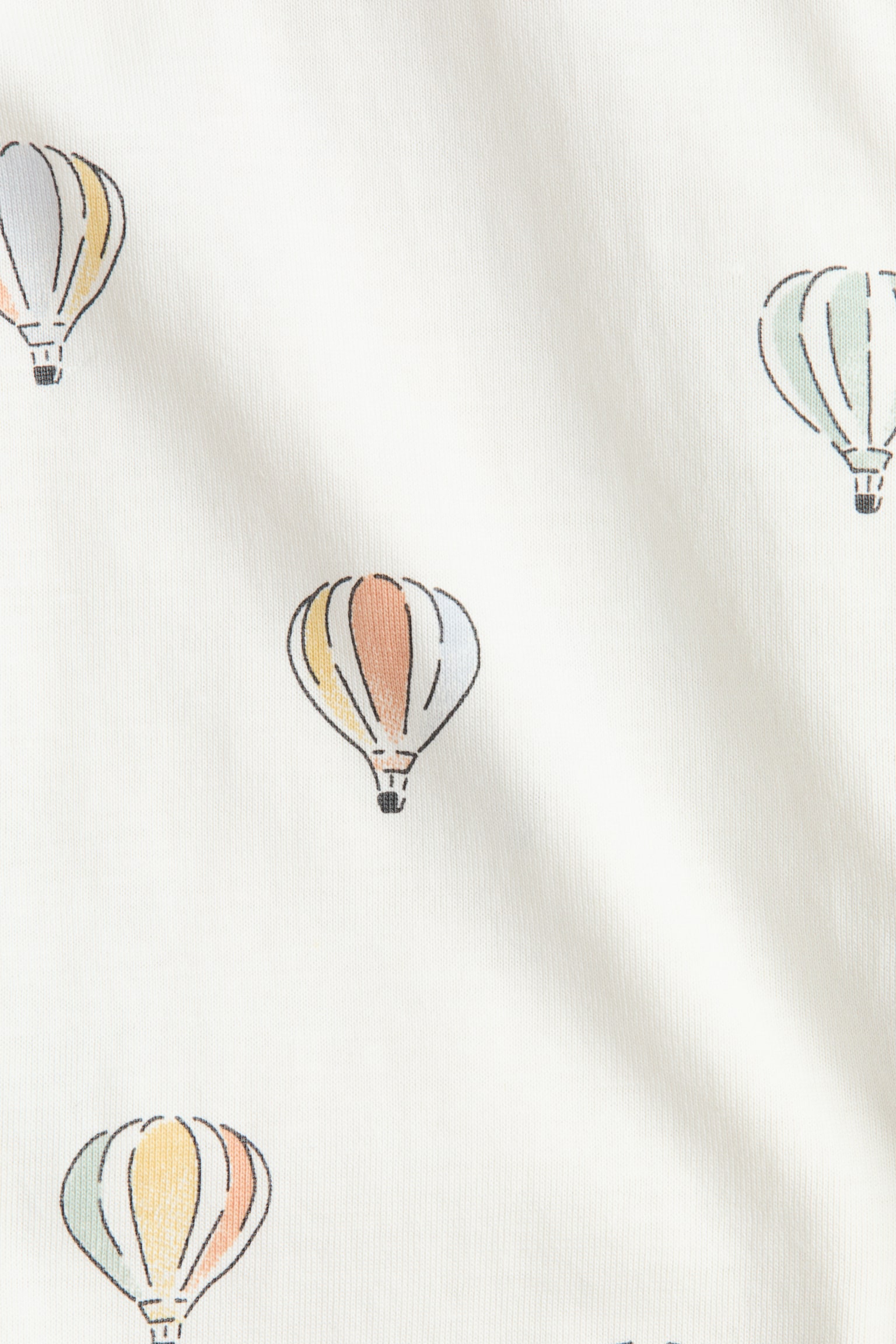 Desenli Tulum Pijama - Krem/Sıcak hava balonları/Açık pembe/Kirazlar/Beyaz/Oyuncak ayılar/Beyaz/Kirazlar - 2