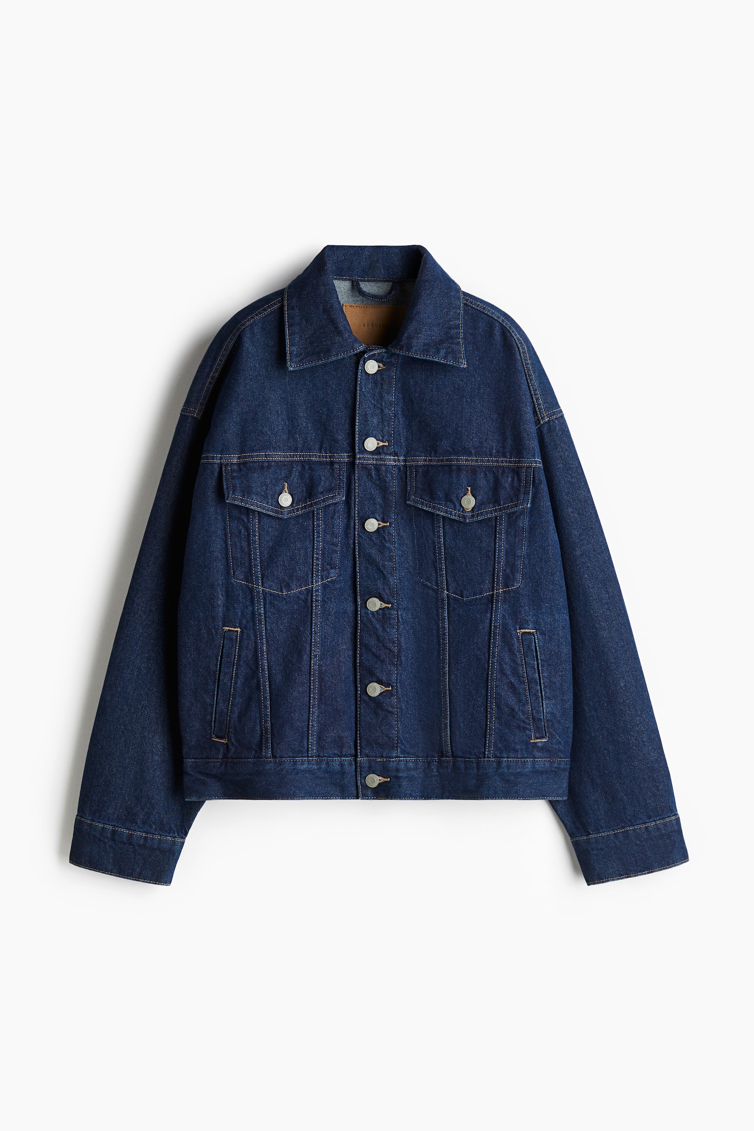 Oversized denim jacket - Dark denim blue/Black/Denim blue - 2