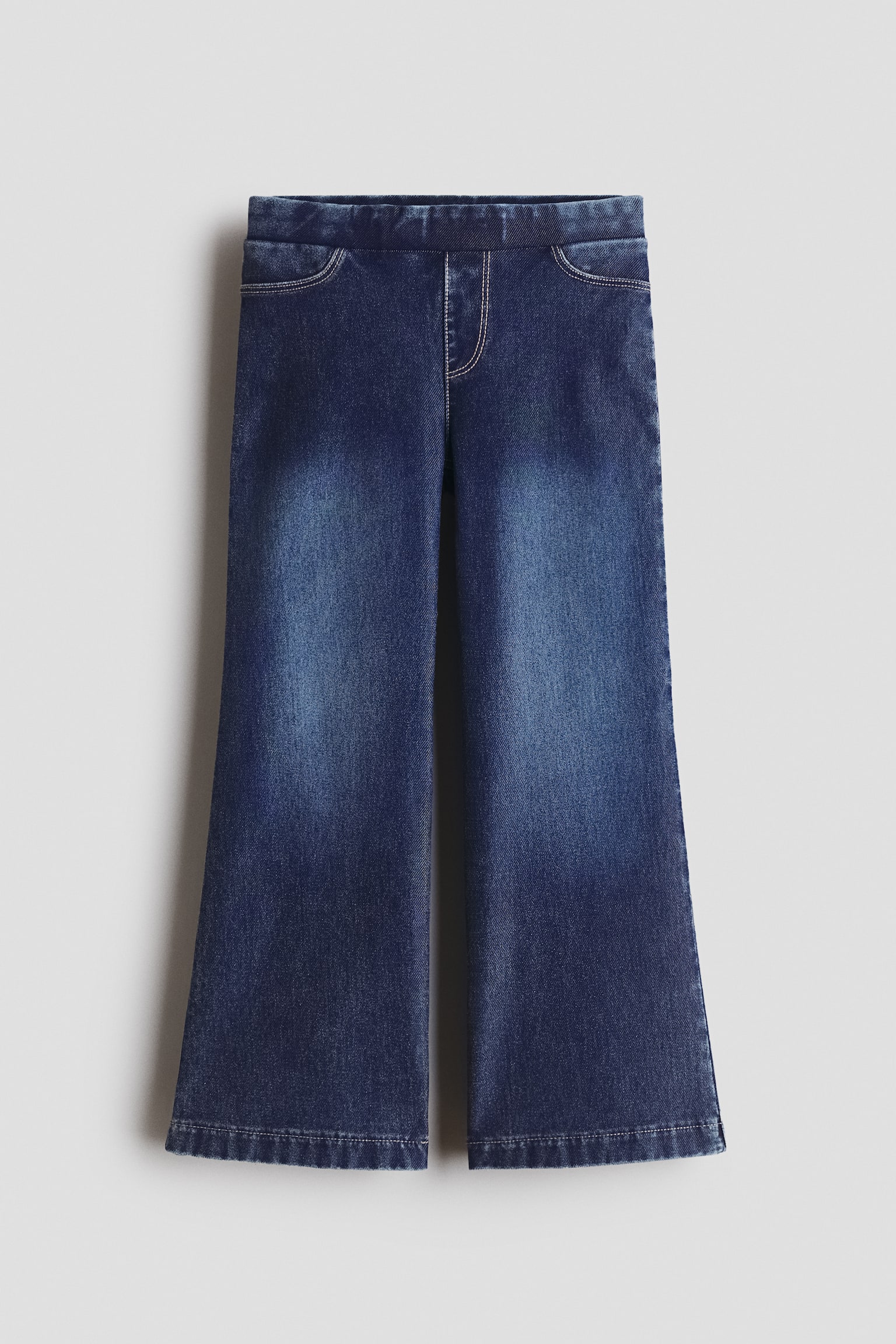 Pantalón ancho con apariencia de denim - Azul denim oscuro/Azul denim claro/Corazones/Azul denim claro/Gris denim/Gris denim/Azul denim claro/Corazones/Azul denim claro