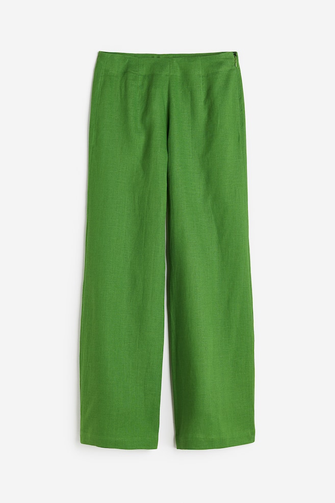 Bukser i hør - Grøn - 2