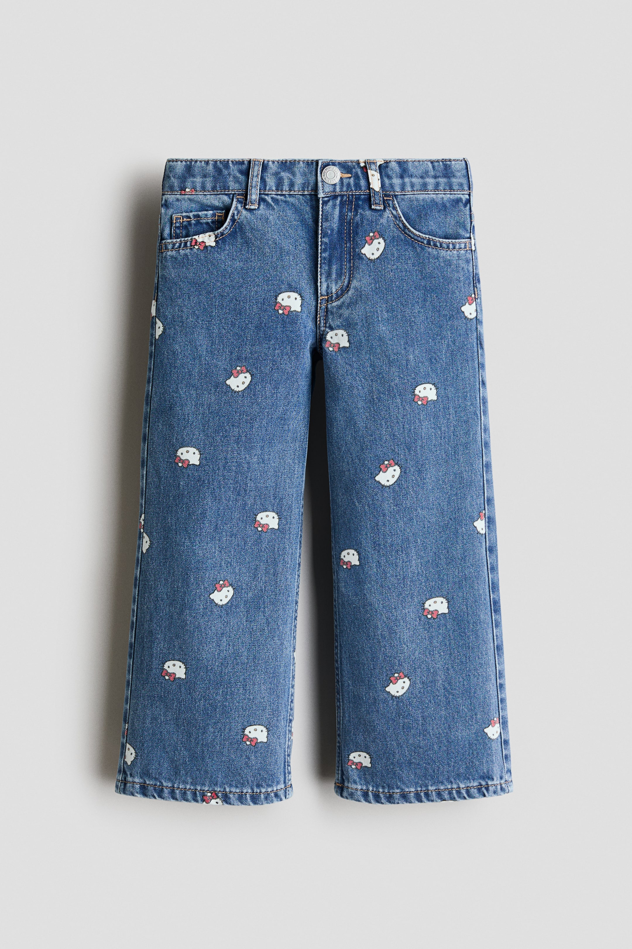 View larger image: Printed Wide Leg Jeans - Denim blue/Hello Kitty - Kids | H&M IN 1