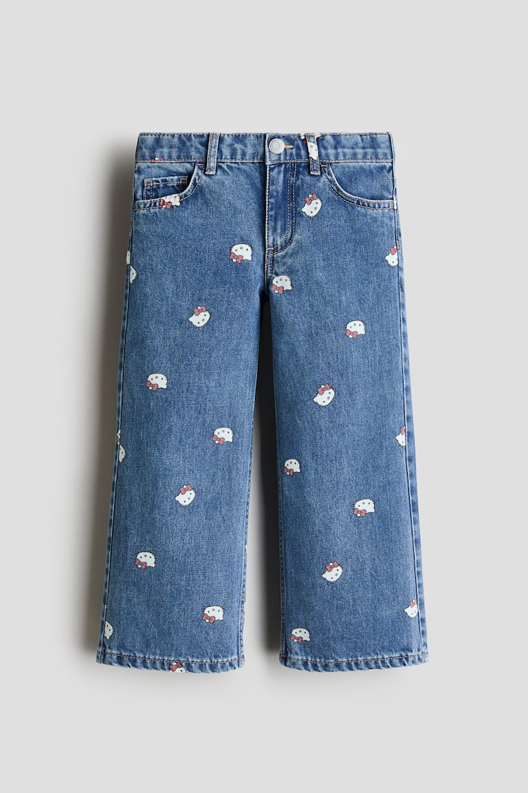 Printed Wide Leg Jeans