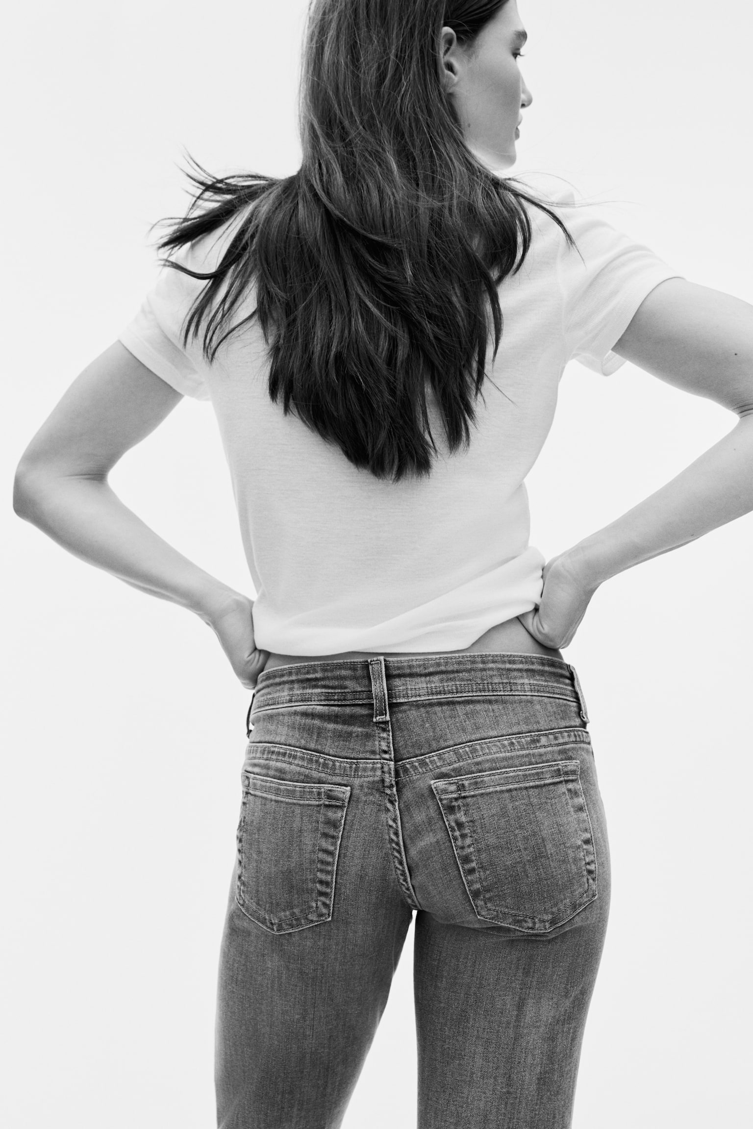 Flared Leg Ultra Low Waist Jeans - Denim blue/Dark denim blue/Light denim blue - 4