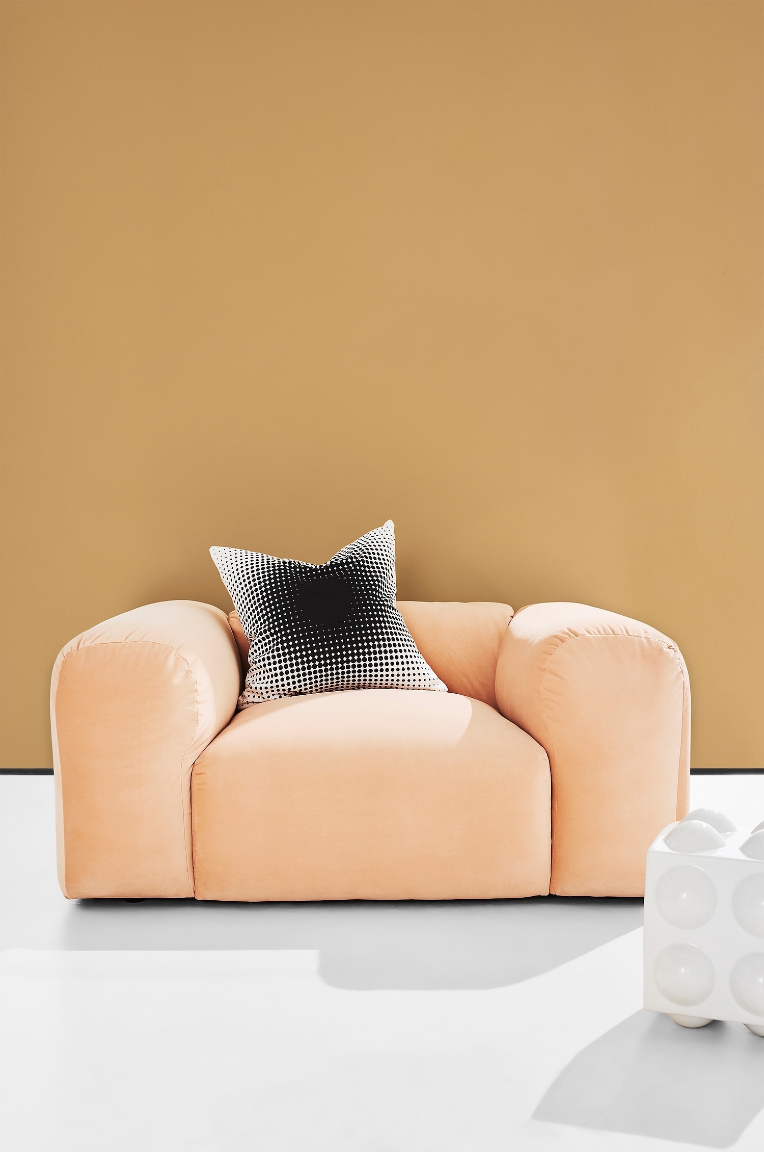 Wenju Lænestol - Abrikosrosa/Offwhite/Brunt/Sort/hvid