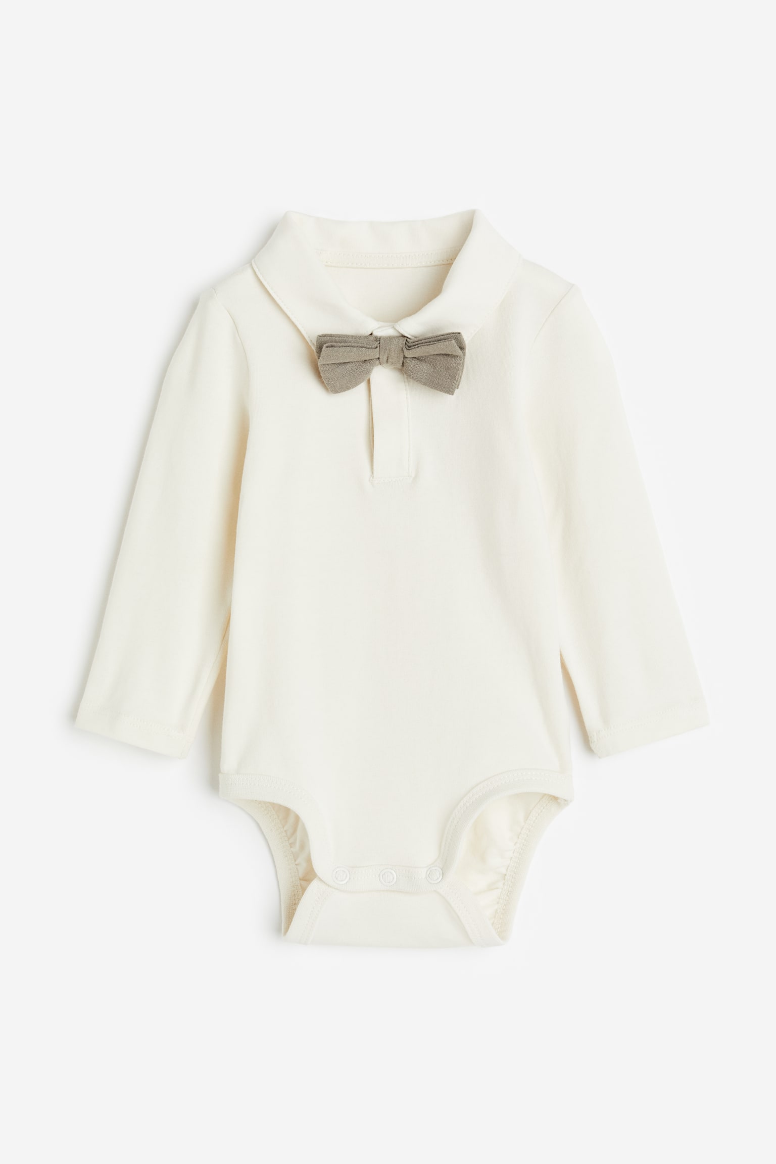 Bodysuit With Bow Tie - Light beige/Mole - 1