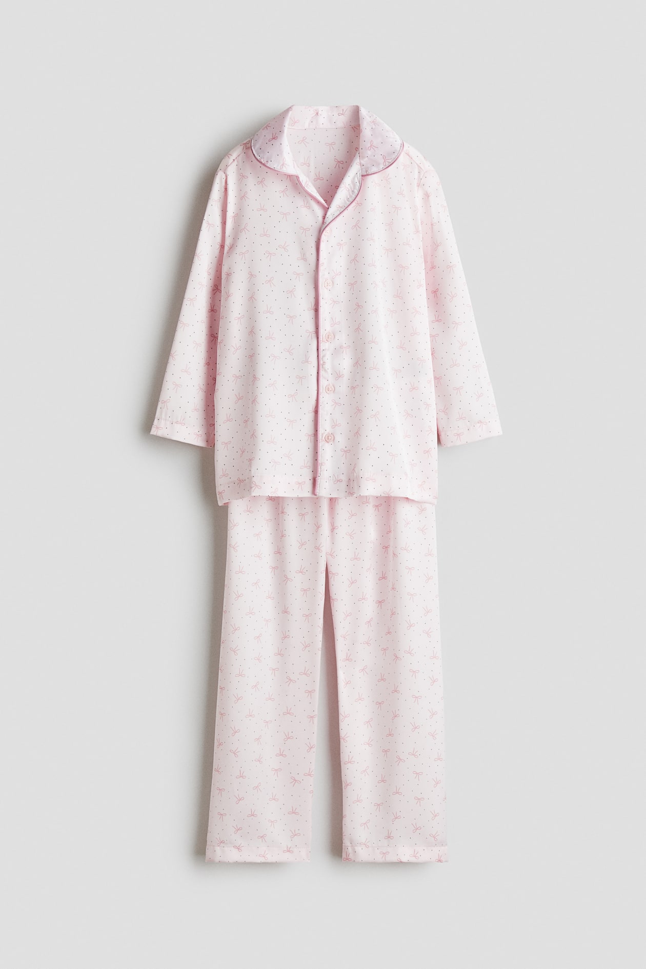 Pyjamas i satin med tryck - Ljusrosa/Rosetter - BARN | H&M SE