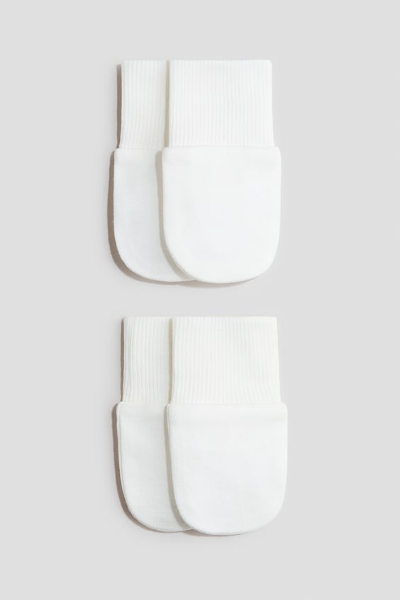 Детские варежки-царапки H&M из хлопкового джерси, 2 пары