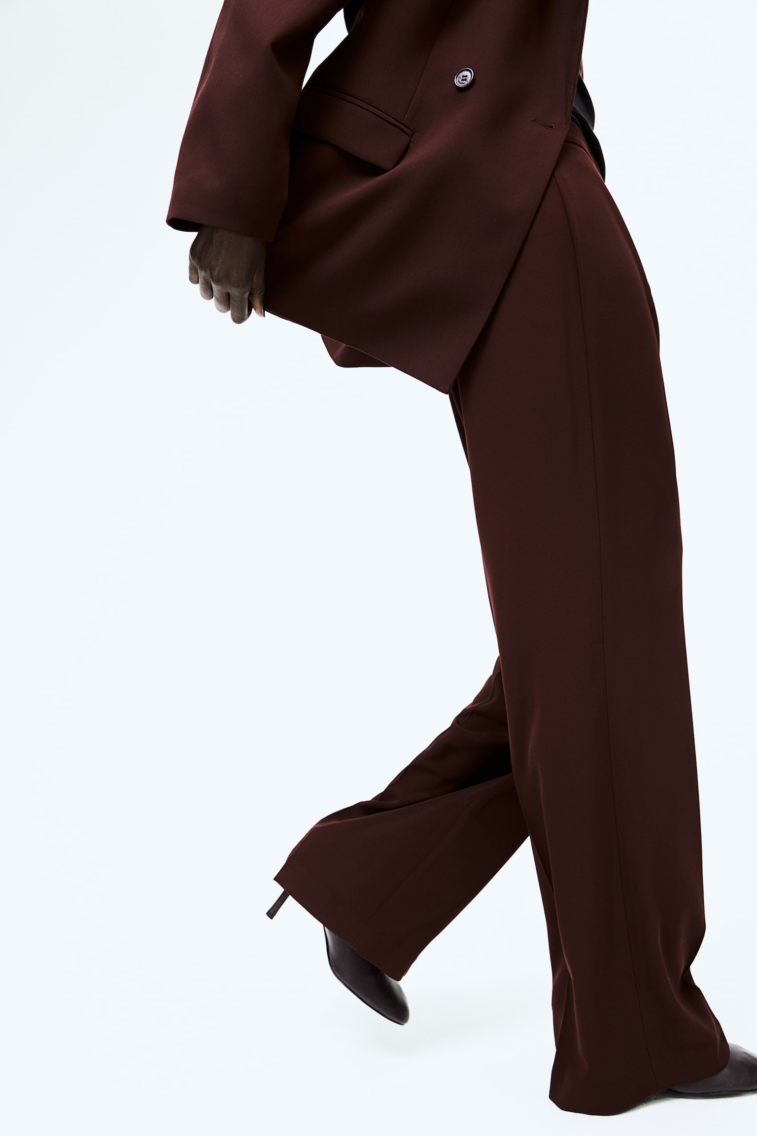 Wide trousers - Burgundy/White/Black/Navy blue/Navy blue/Beige/Beige - 5