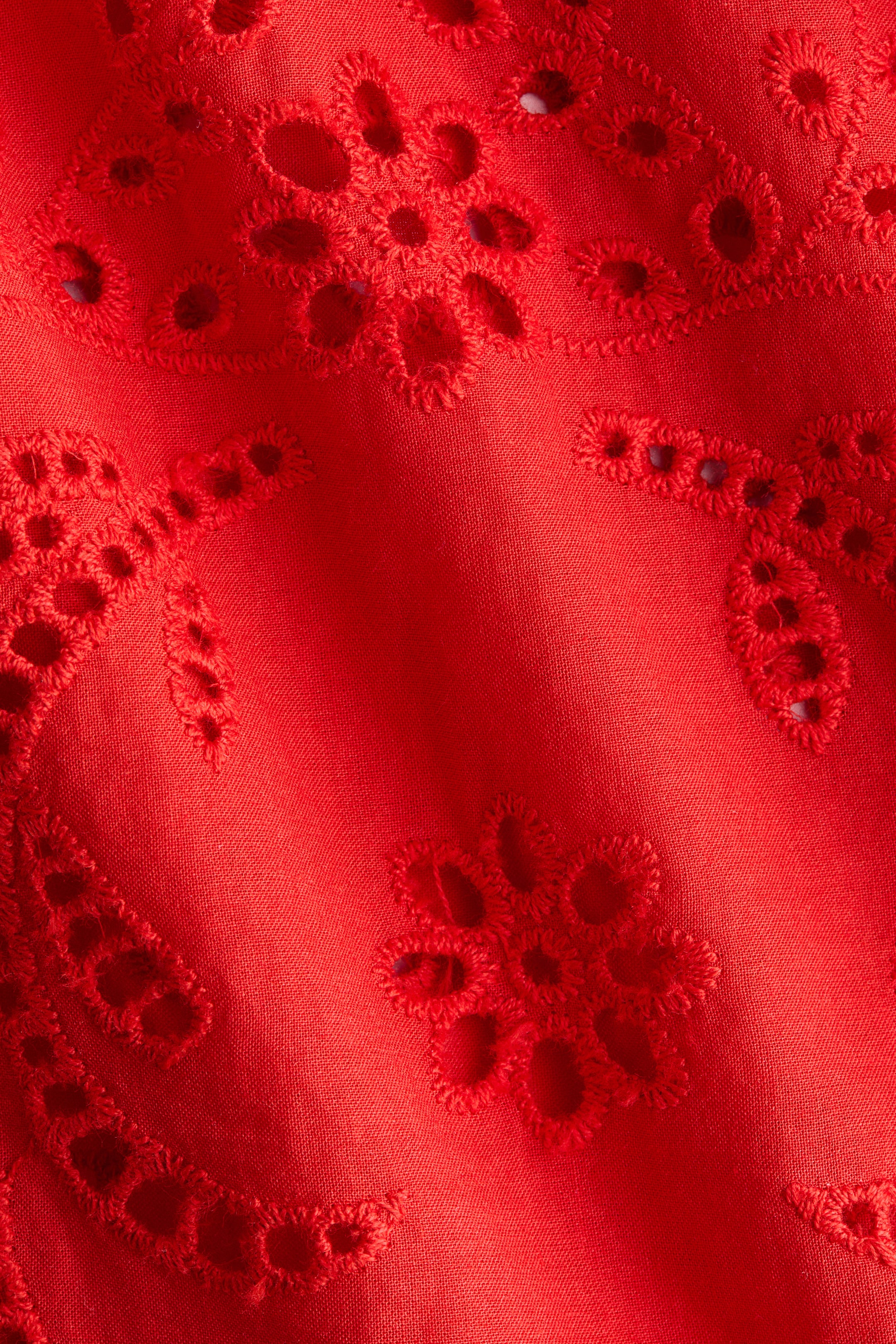 Eyelet-Embroidered Cotton Skirt