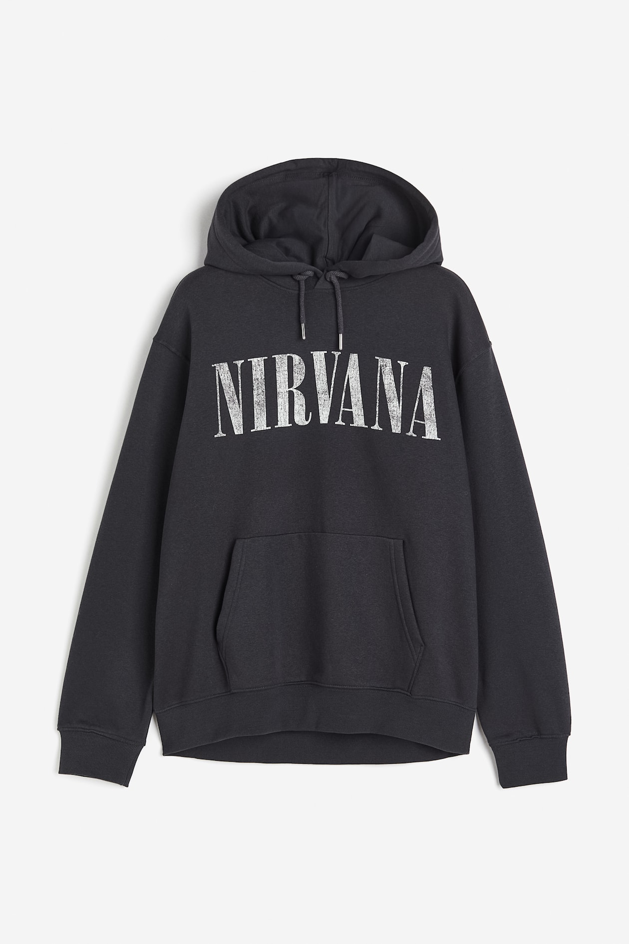 Motif-front hoodie Dark grey/Nirvana Ladies H&M IN