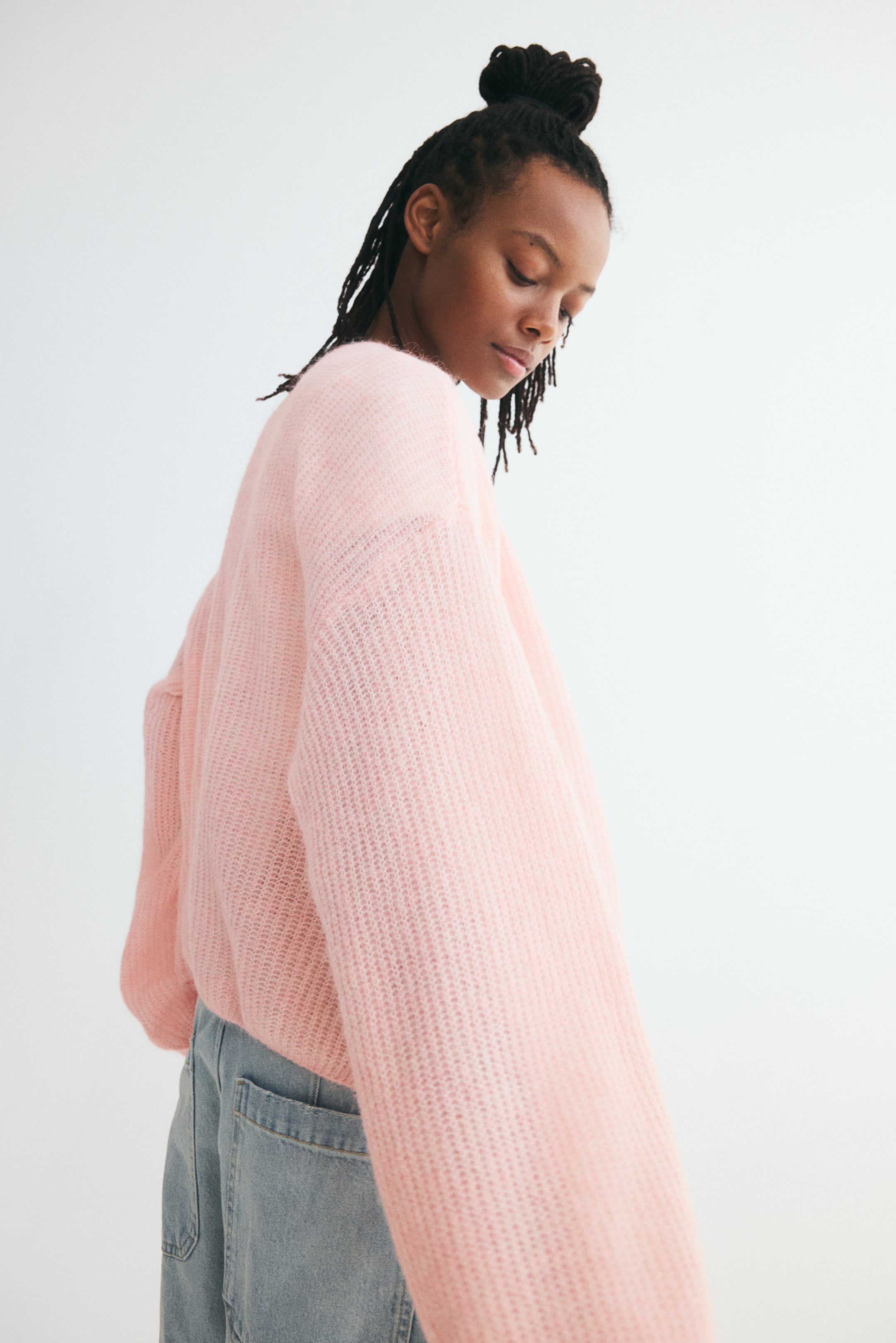 Balloon-Sleeved Casual Cardigan