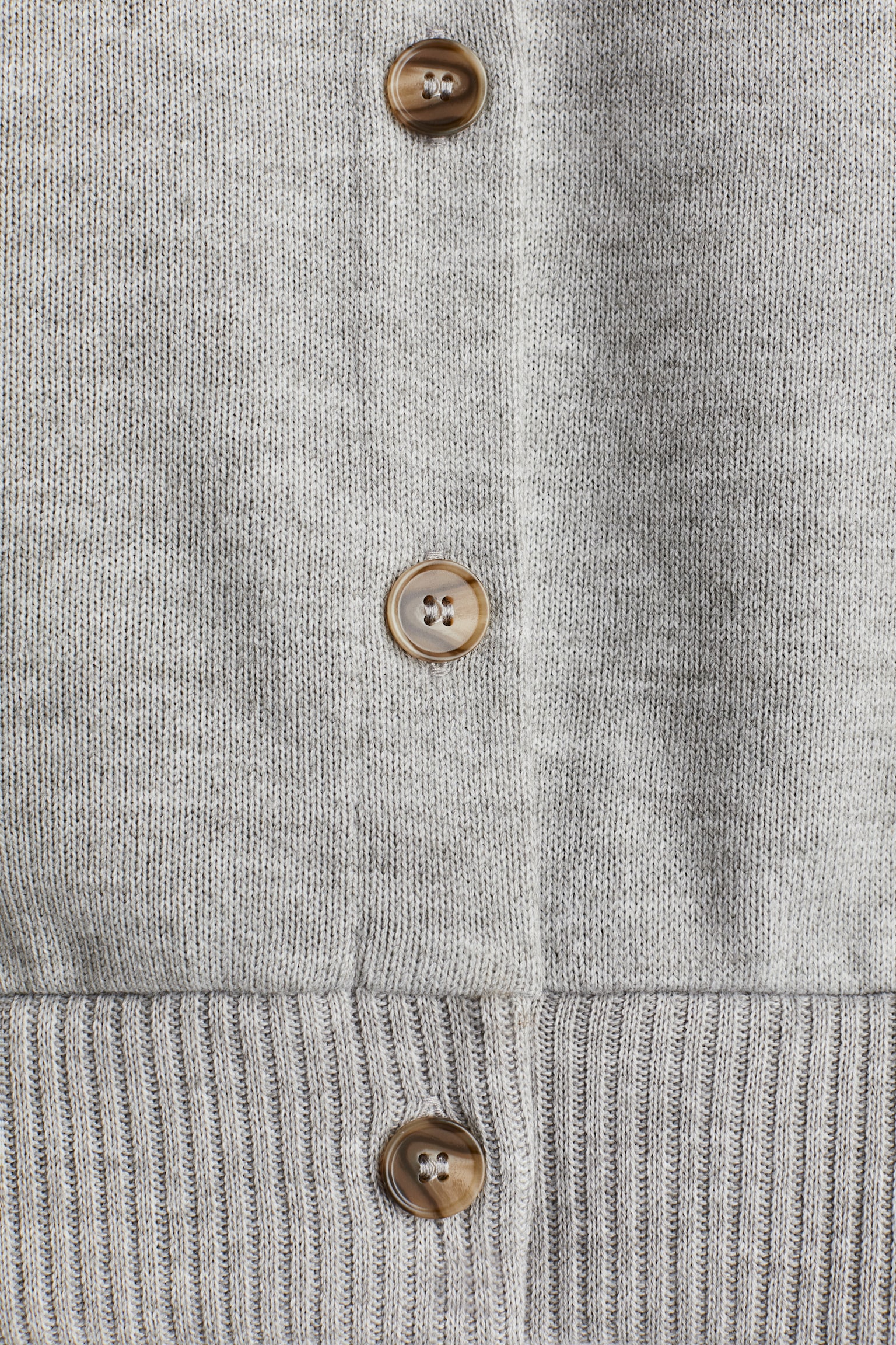 Женский кардиган H&M Cardigan with Collar, цвет: Светлый серый меланжевый — фото 2