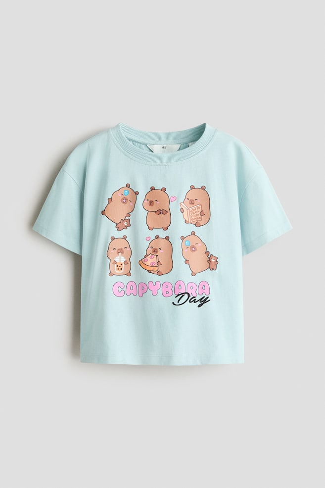 T-shirt imprimé en coton - Turquoise/CapyFun/Violet clair/Lilo et Stitch/Rose/SmileyWorld® - 1