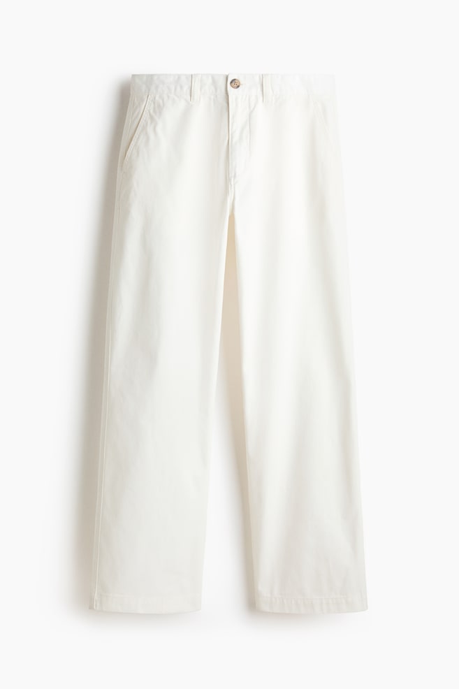 Chinos de algodón Relaxed Fit - Marfil/Beige claro/Negro/Verde caqui - 1