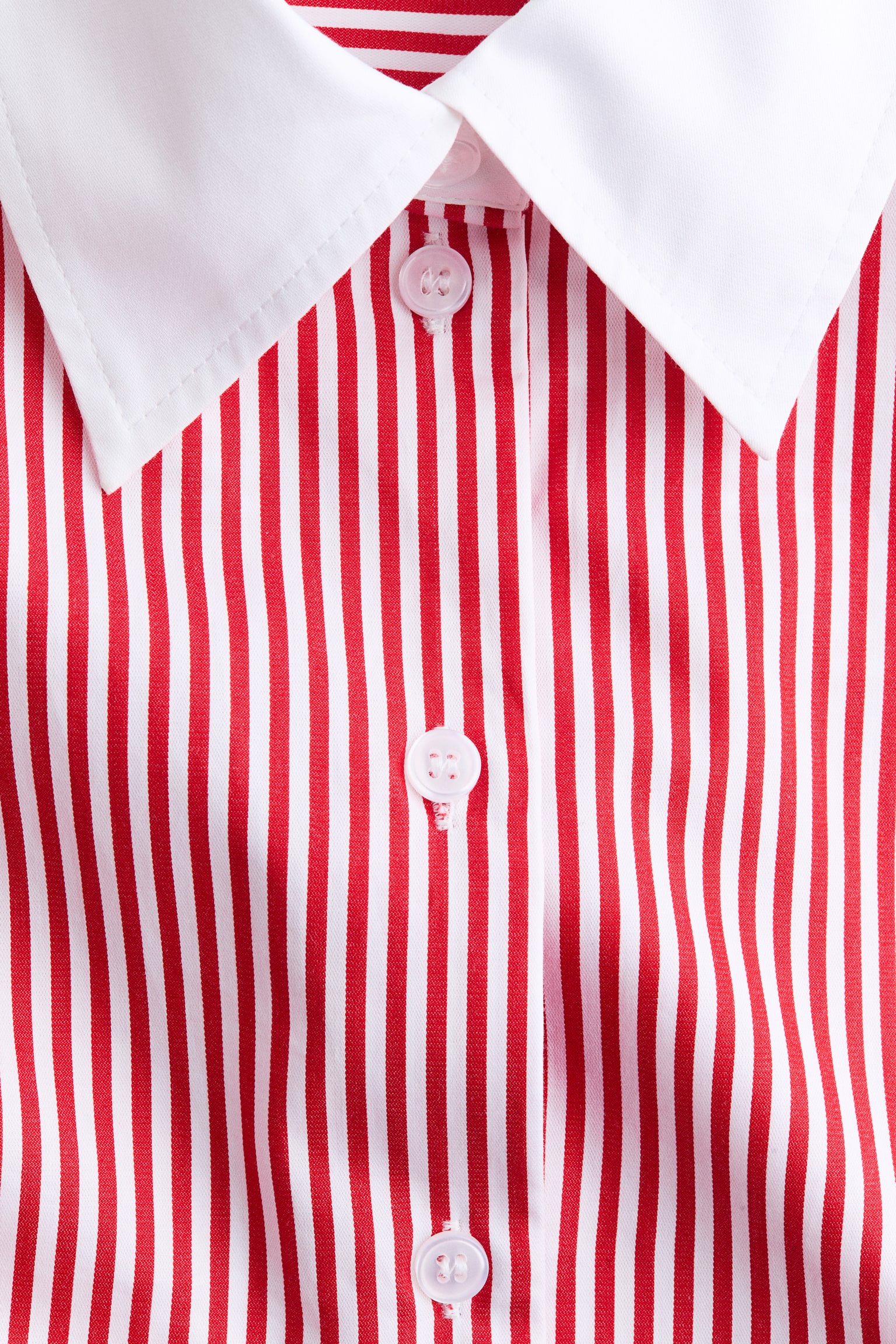 Pamuklu Poplin Gömlek - Kırmızı/Çizgili - 8