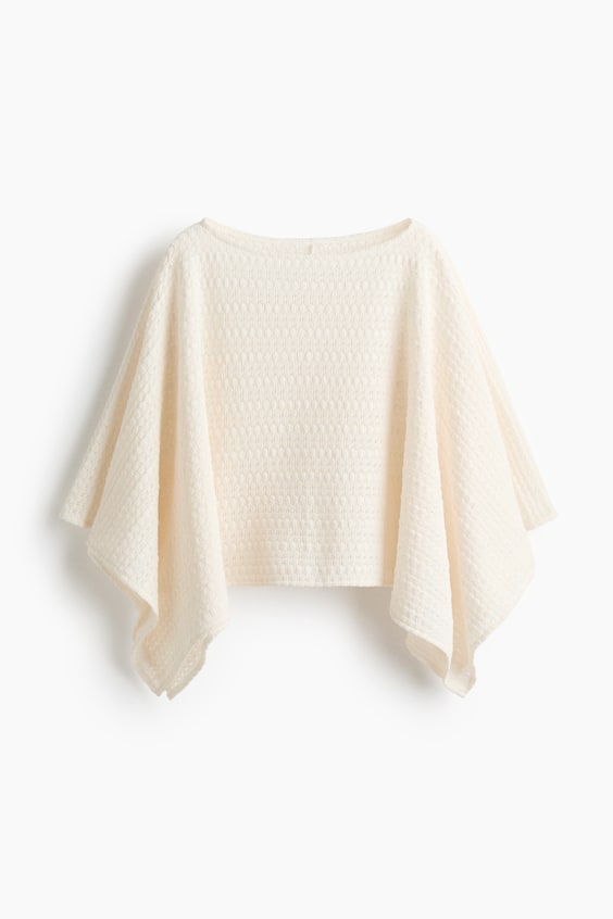 Женские топы H&M Textured-Knit Cape Top