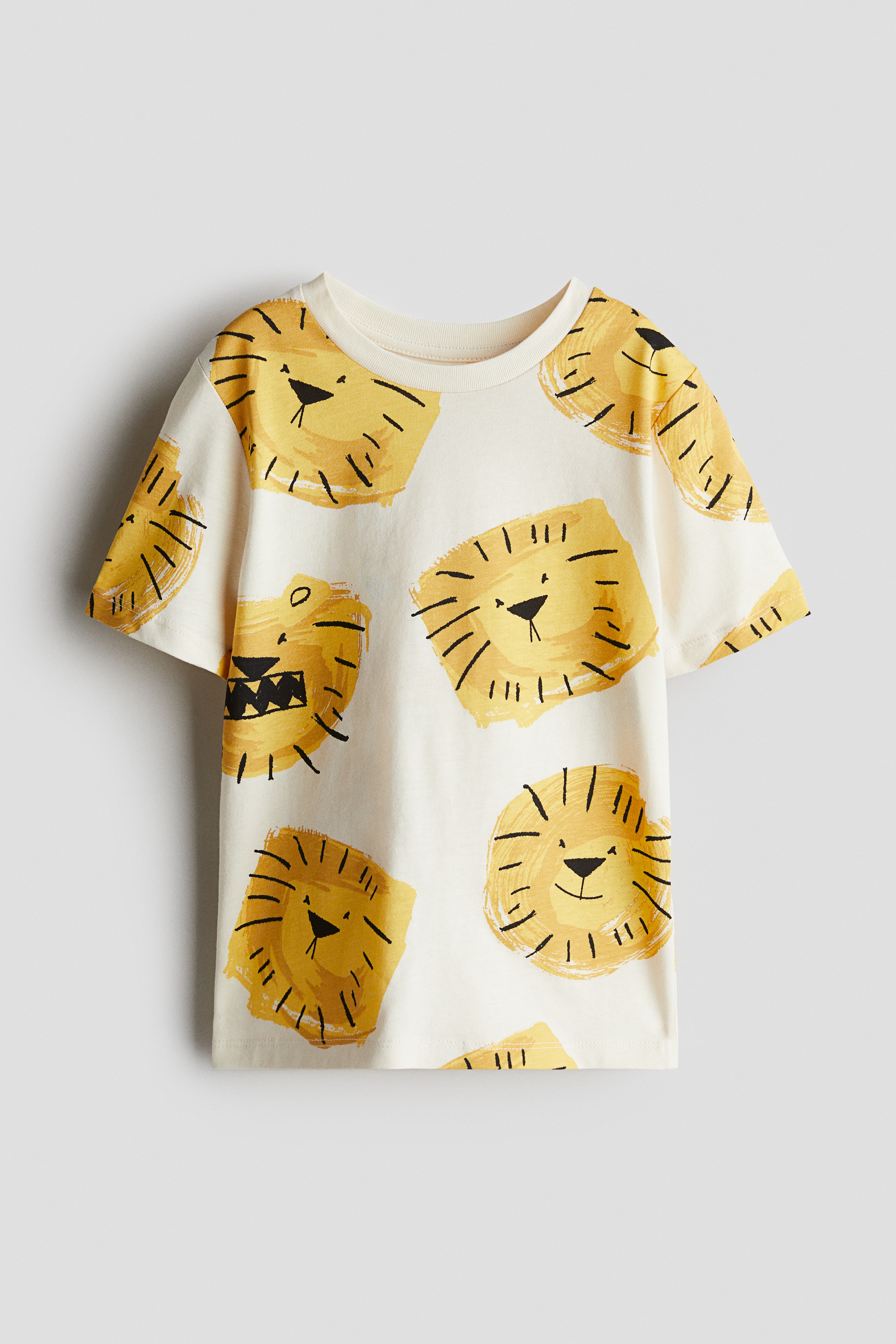 Printed T-shirt - Light beige/Lions/Dusty yellow/Light green/Palm trees/Turquoise/Shark/Light yellow/Cheetah/Yellow/Surf/Light beige/Palm trees/Light blue/Dinosaurs/Light orange/Chill Mode/Yellow/Animals/Light yellow/Pickup trucks/Light blue/Paris/Blue/NASA/White/Football/Beige/Snakes/Navy blue/Venice
