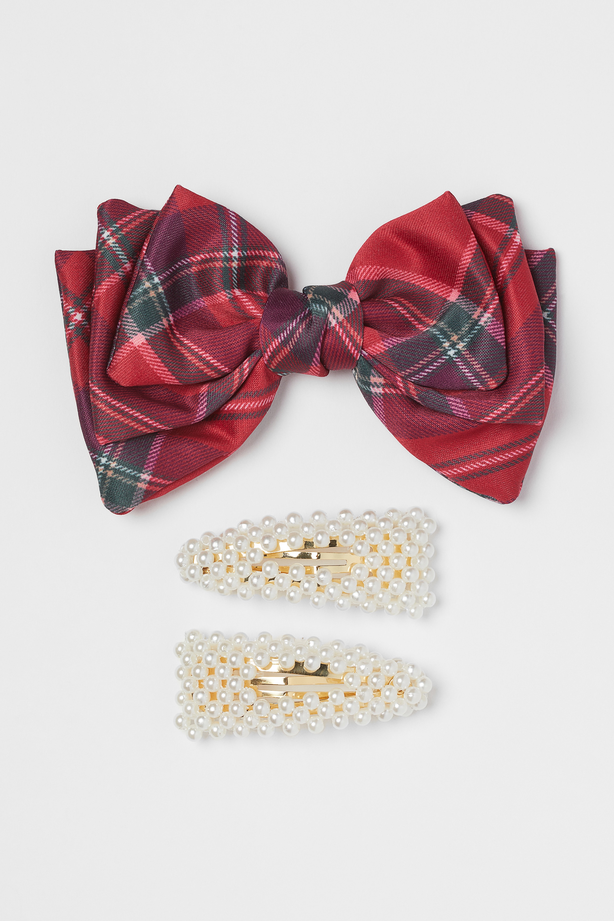 ヘアクリップ&ヘアピン - レッド／チェック - Kids | H&M JP