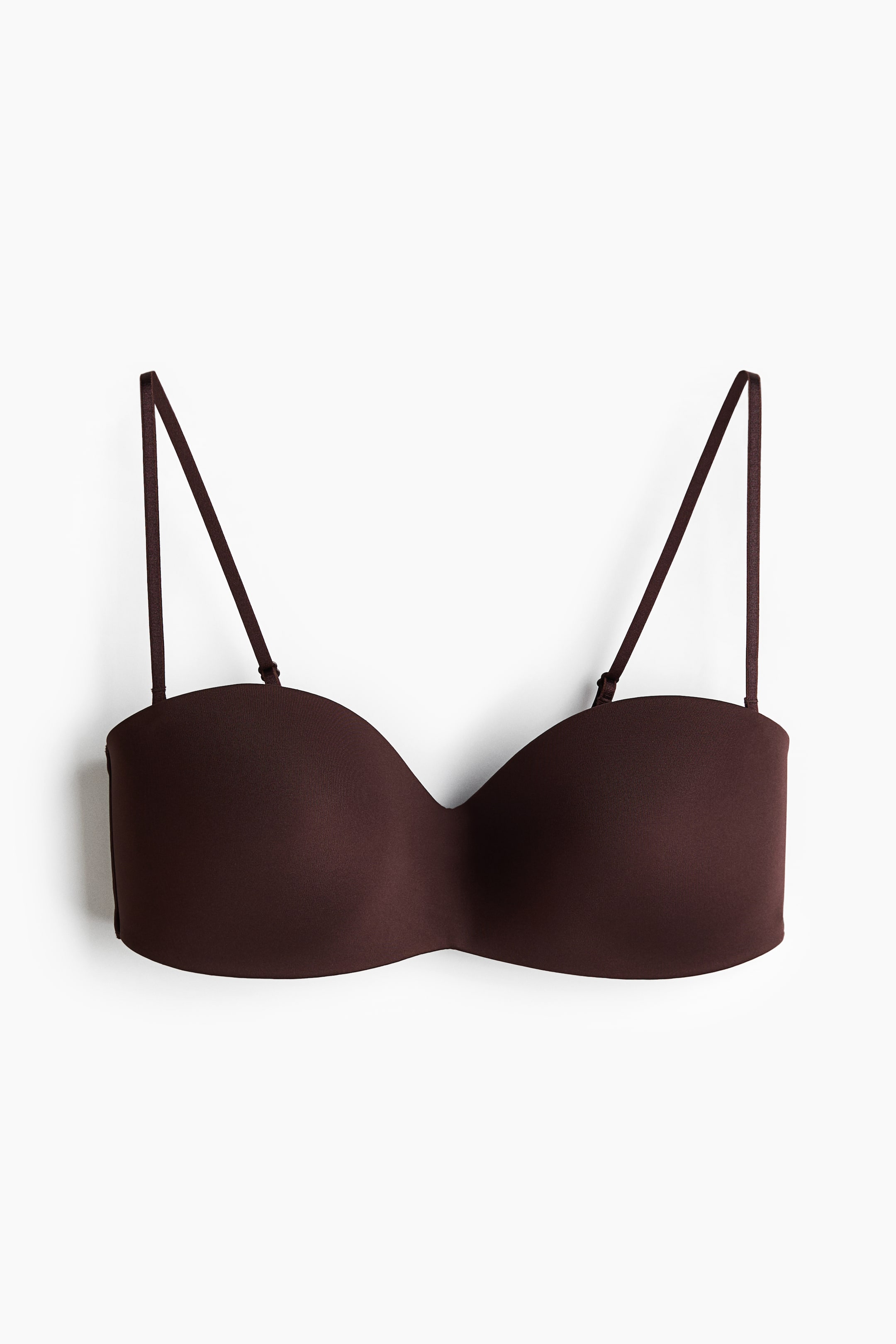 View larger image: Padded Microfiber Balconette Bra - Dark brown - Ladies | H&M US 1