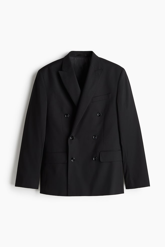 Veste Regular Fit à fermeture croisée - Noir/Gris foncé/Marron - 1