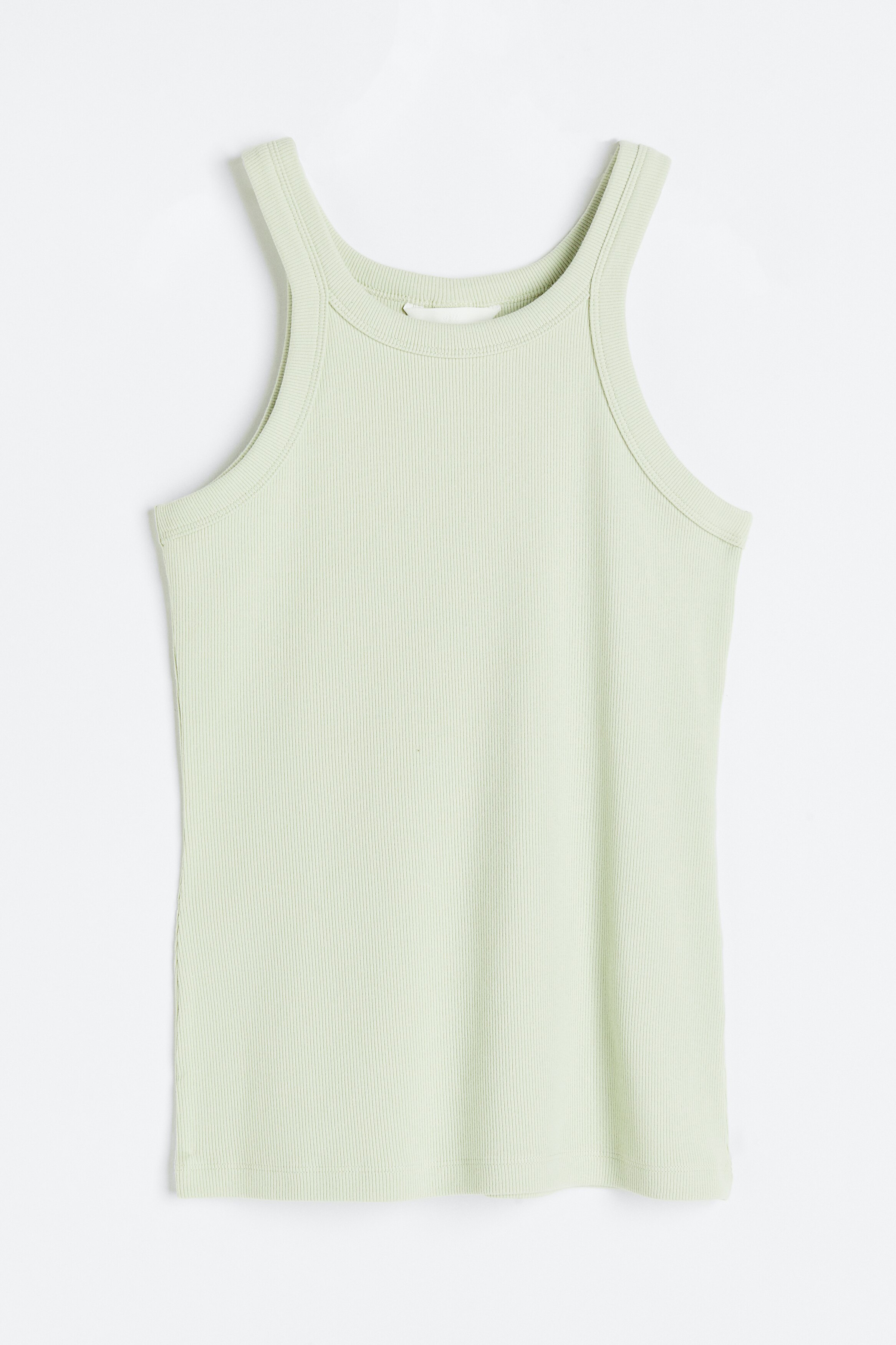 Ribbed Tank Top - Round Neck - Sleeveless - Light green - Ladies 