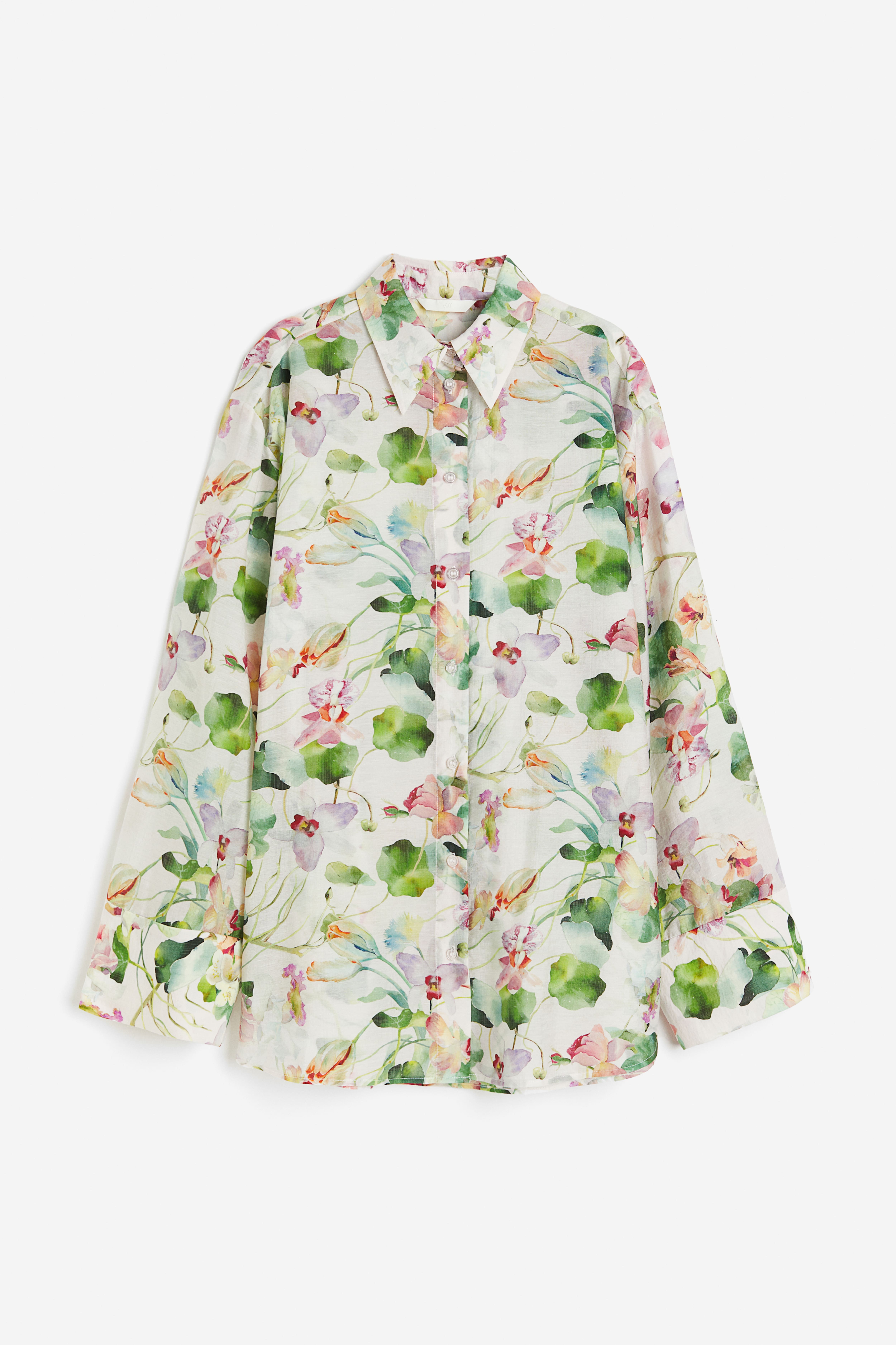 Lyocell blend Shirt Cream floral Ladies H M CA