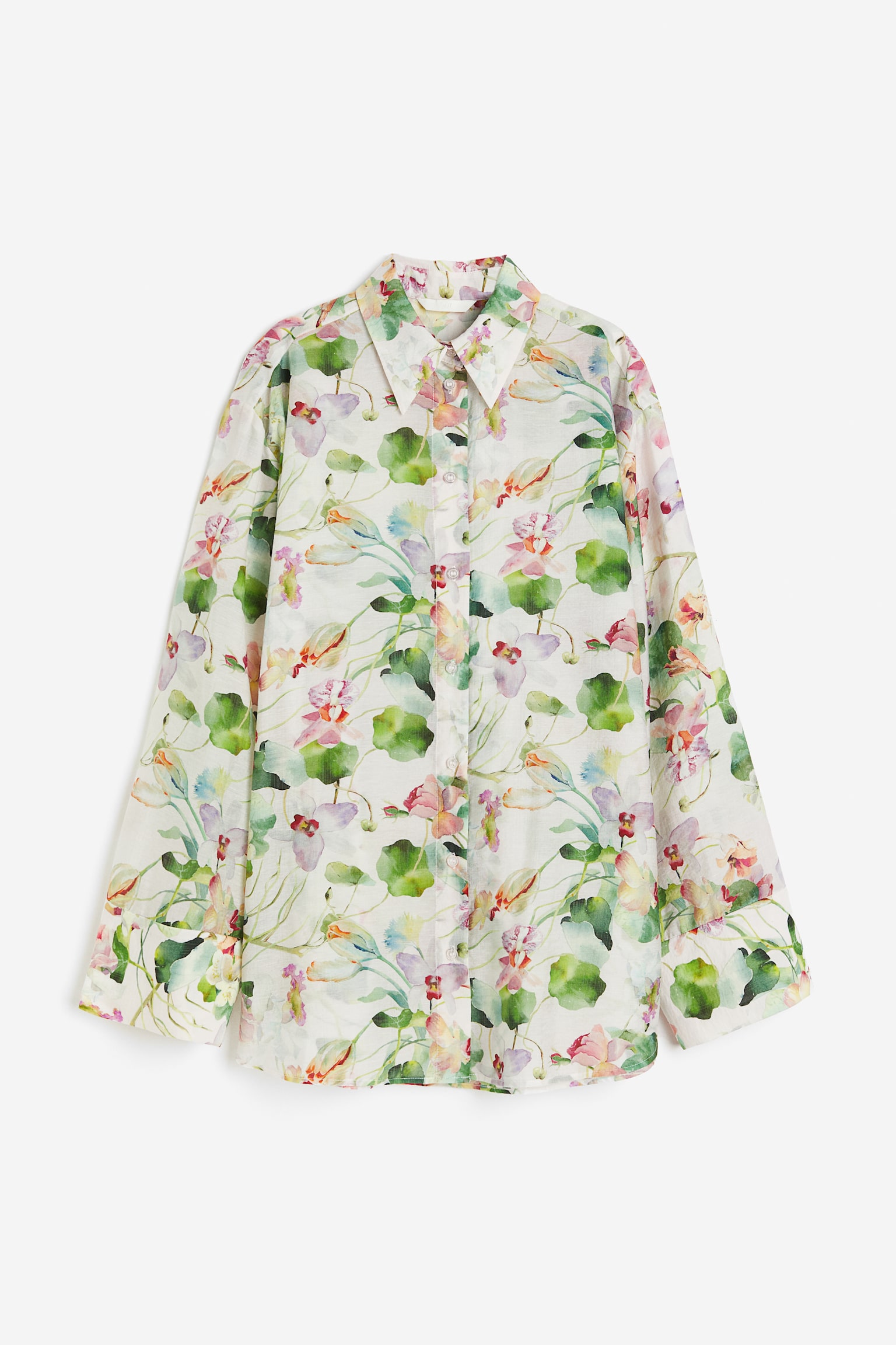 Lyocell Blend Shirt - Cream/Floral - 1