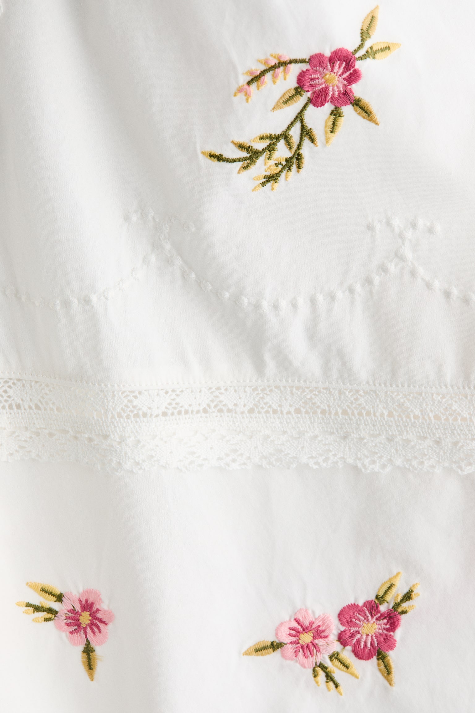 Embroidered cotton pyjamas - White - 4