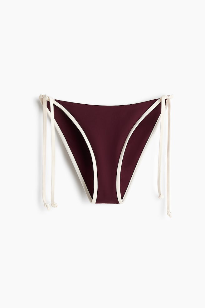 Tie tanga bikini bottoms - Burgundy - 1