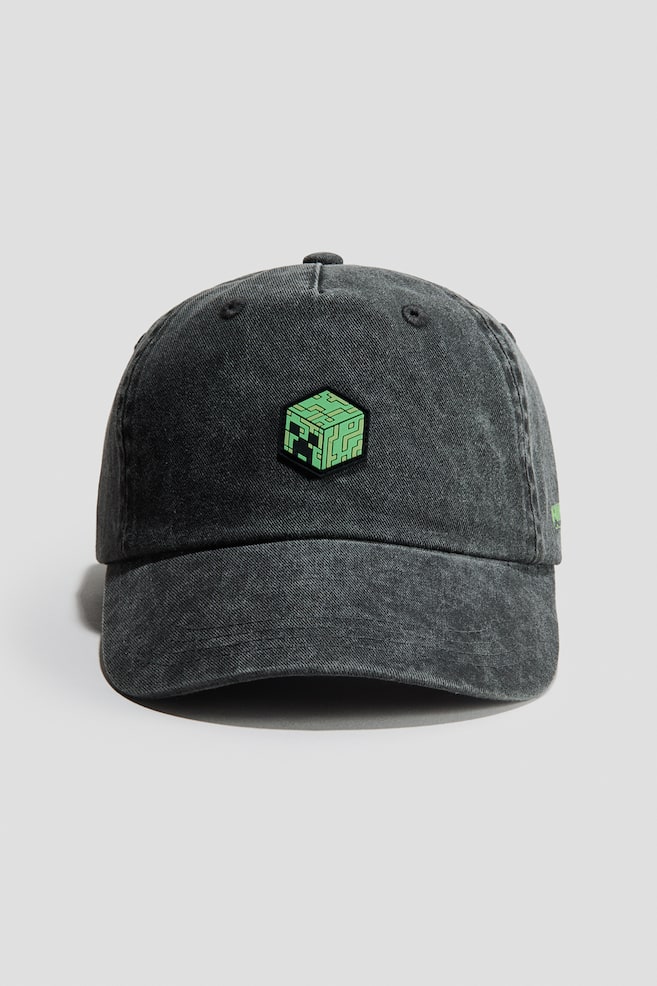 Casquette en sergé de coton avec motifs brodés - Noir/Minecraft/Bleu foncé/Les Simpson/Blanc/PlayStation/Bleu clair/Bob l'éponge - 1
