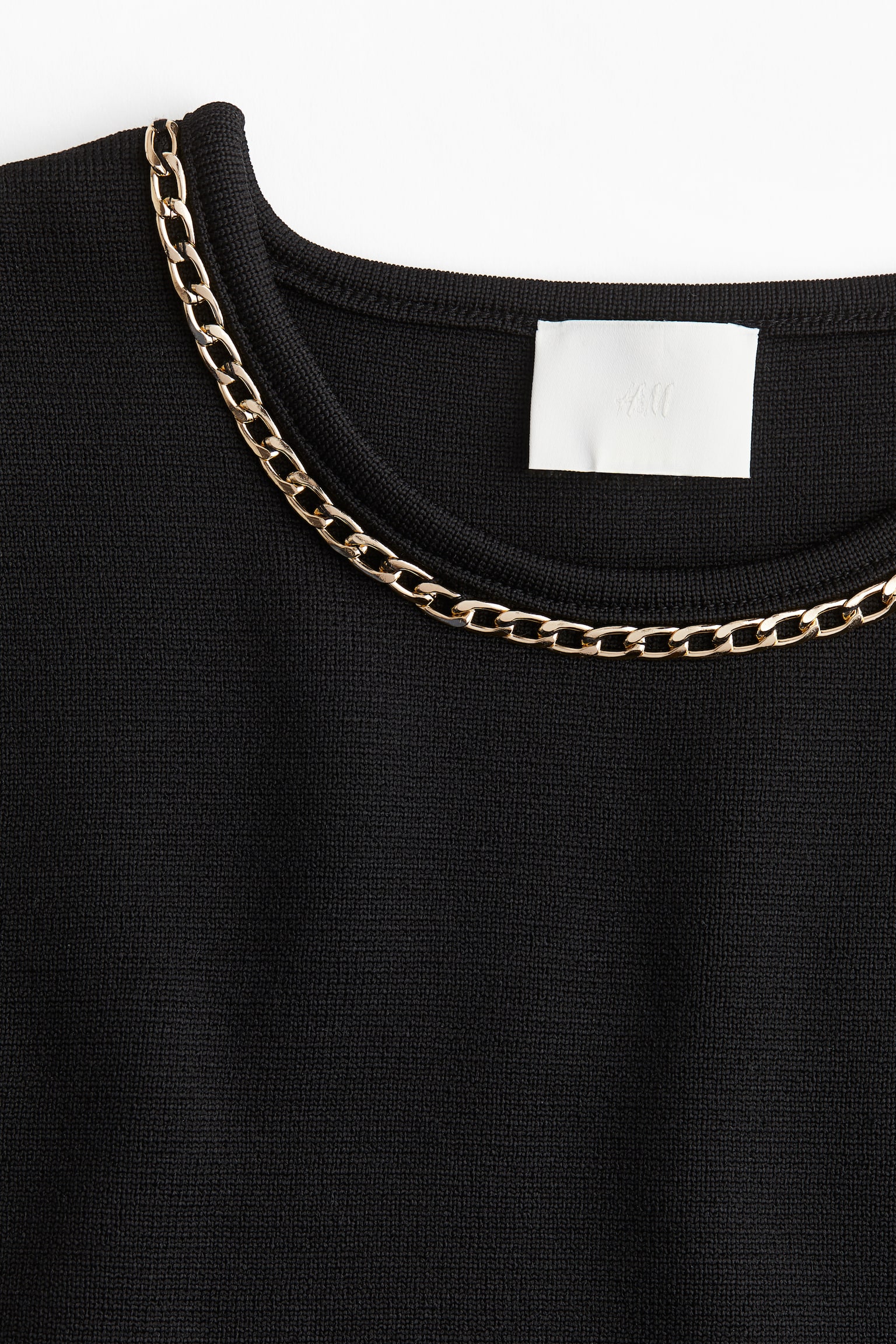 Chain-detail knitted top - Black - 3