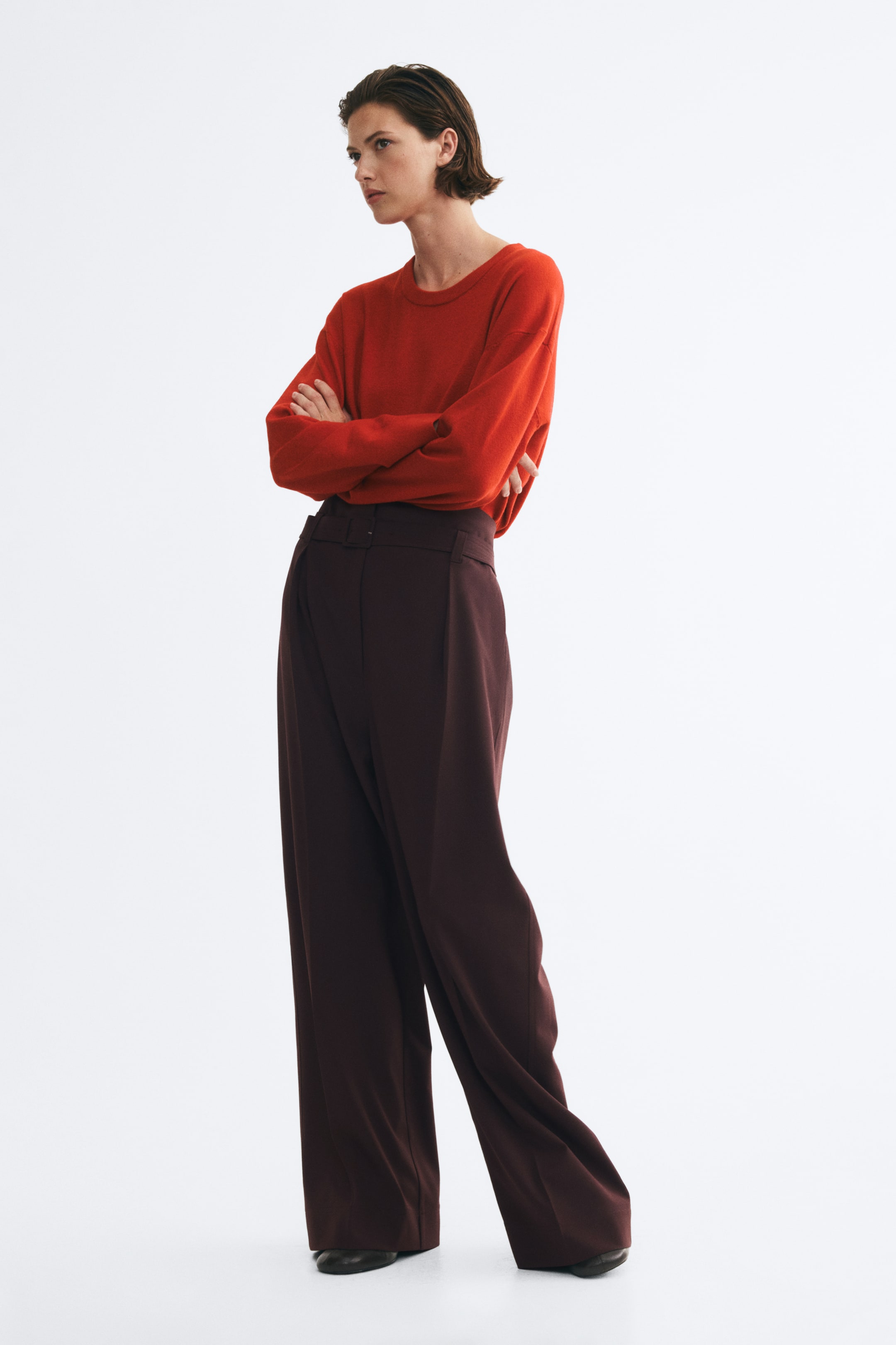 Paper-Bag Pants with Belt