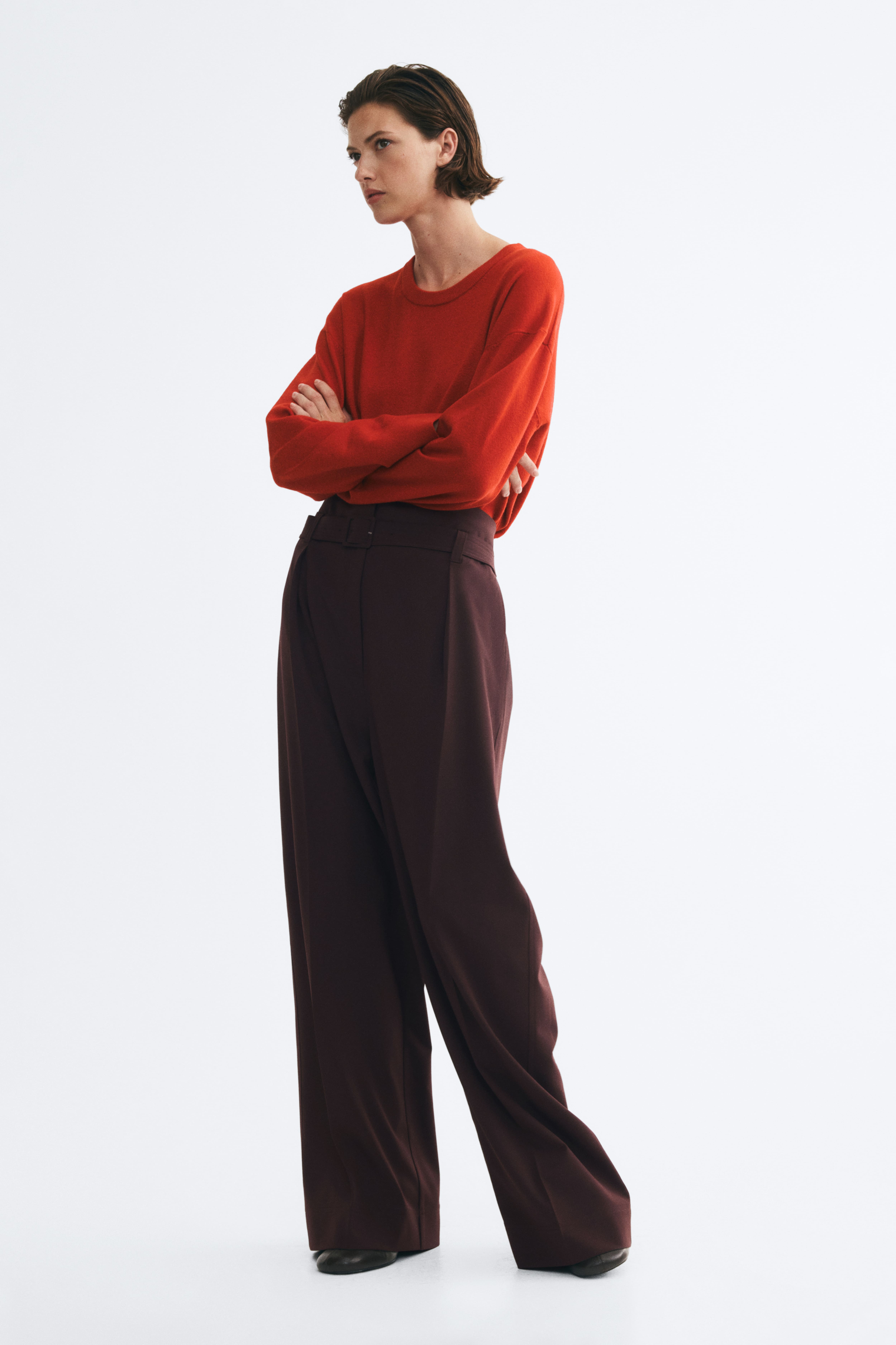 Paper-Bag Pants with Belt