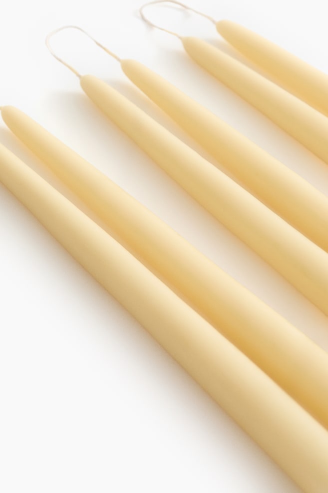 6-pack taper candles - Light yellow/White/Dark brown/Light beige/Light pink - 3